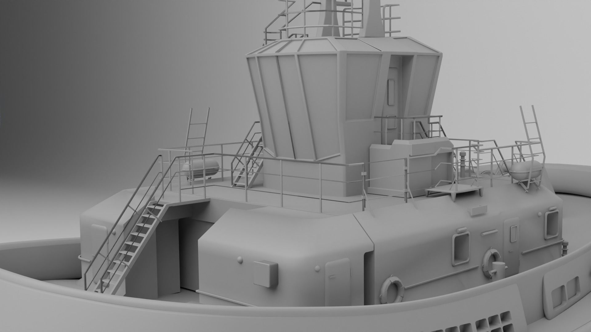 Ship Tugboat - Model Sparky 3D model_6