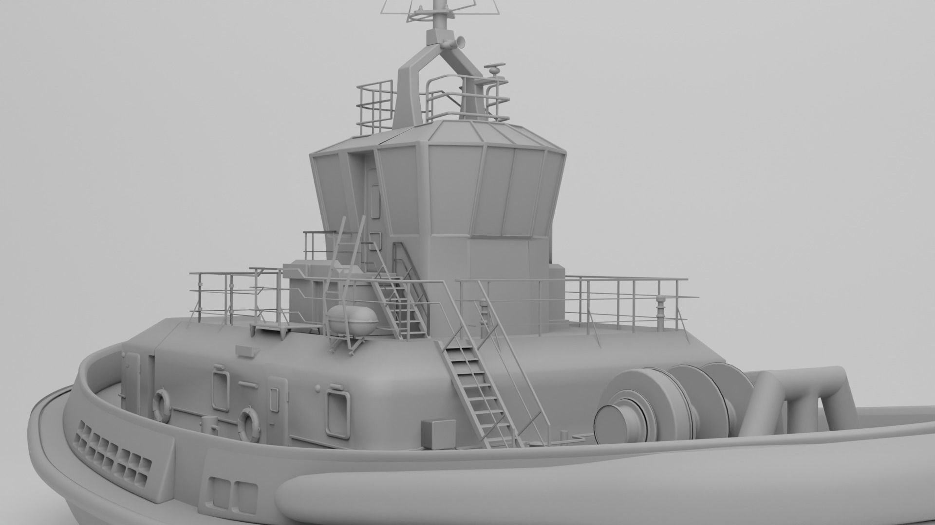 Ship Tugboat - Model Sparky 3D model_9