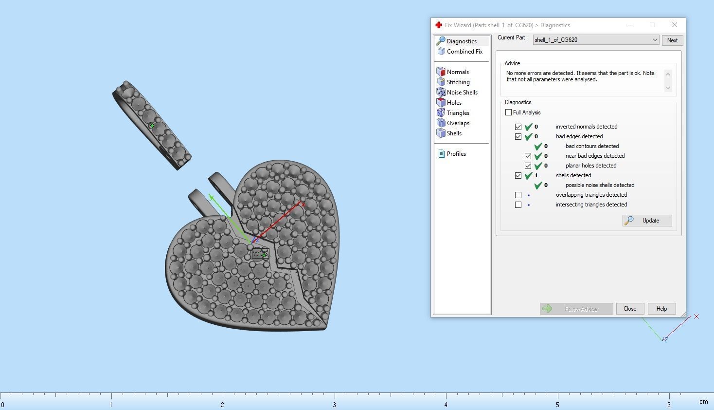 Broken heart pendant model 620 3D print model_6