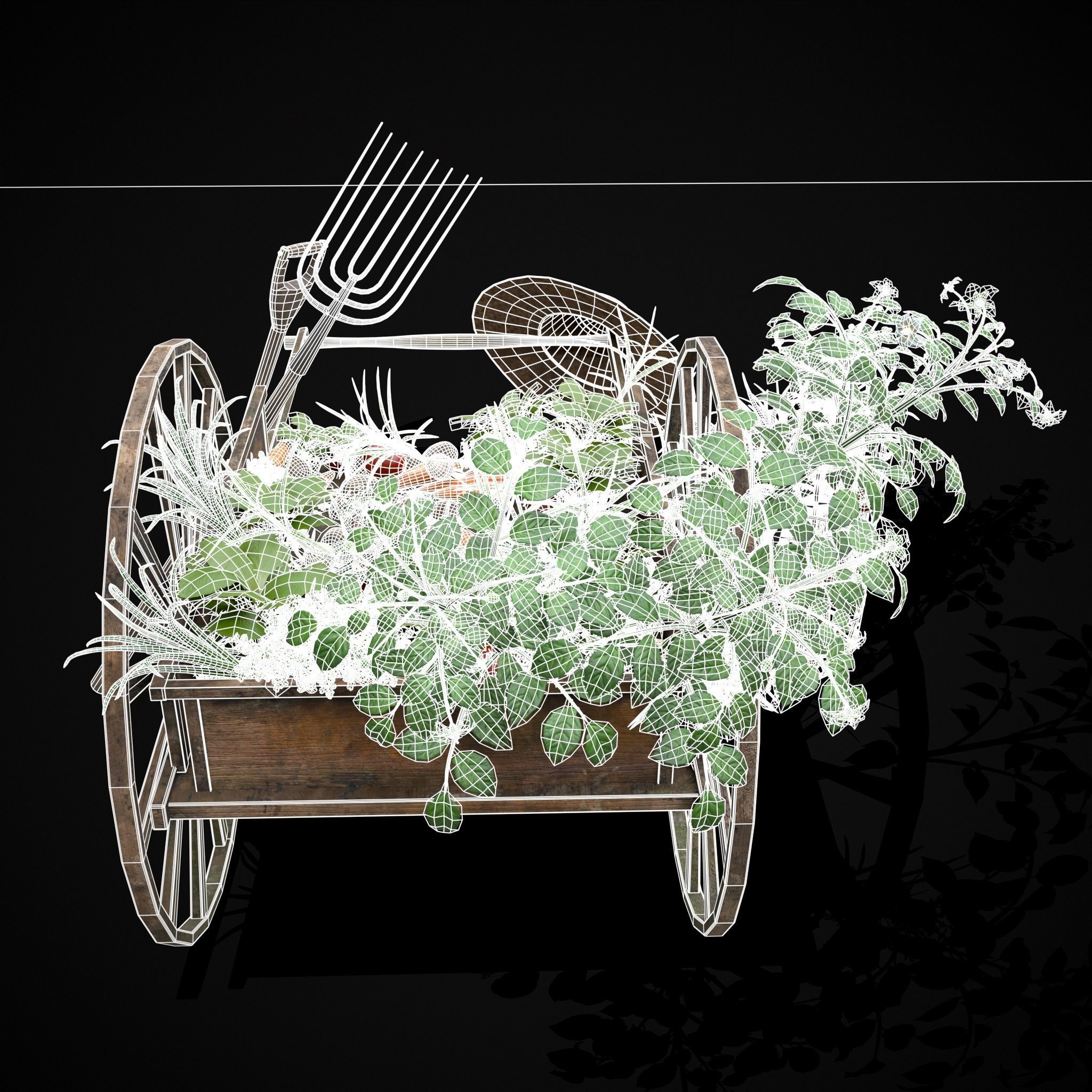 Crops and Wheelbarrow 3D Model Collection_27