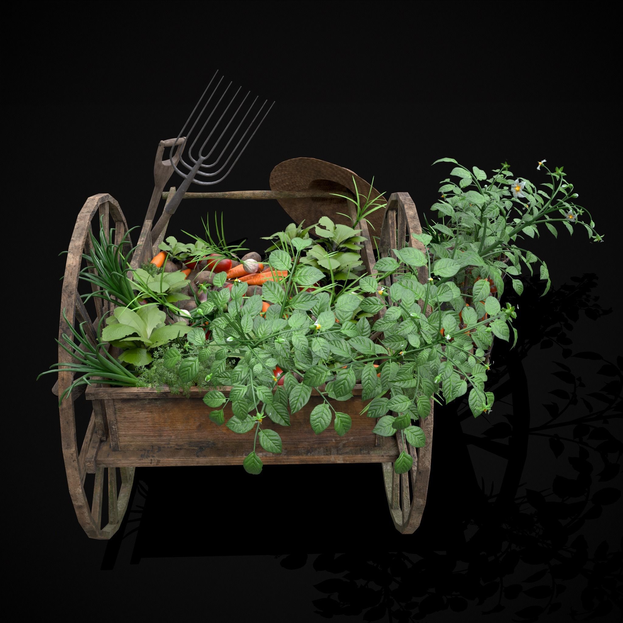 Crops and Wheelbarrow 3D Model Collection_26