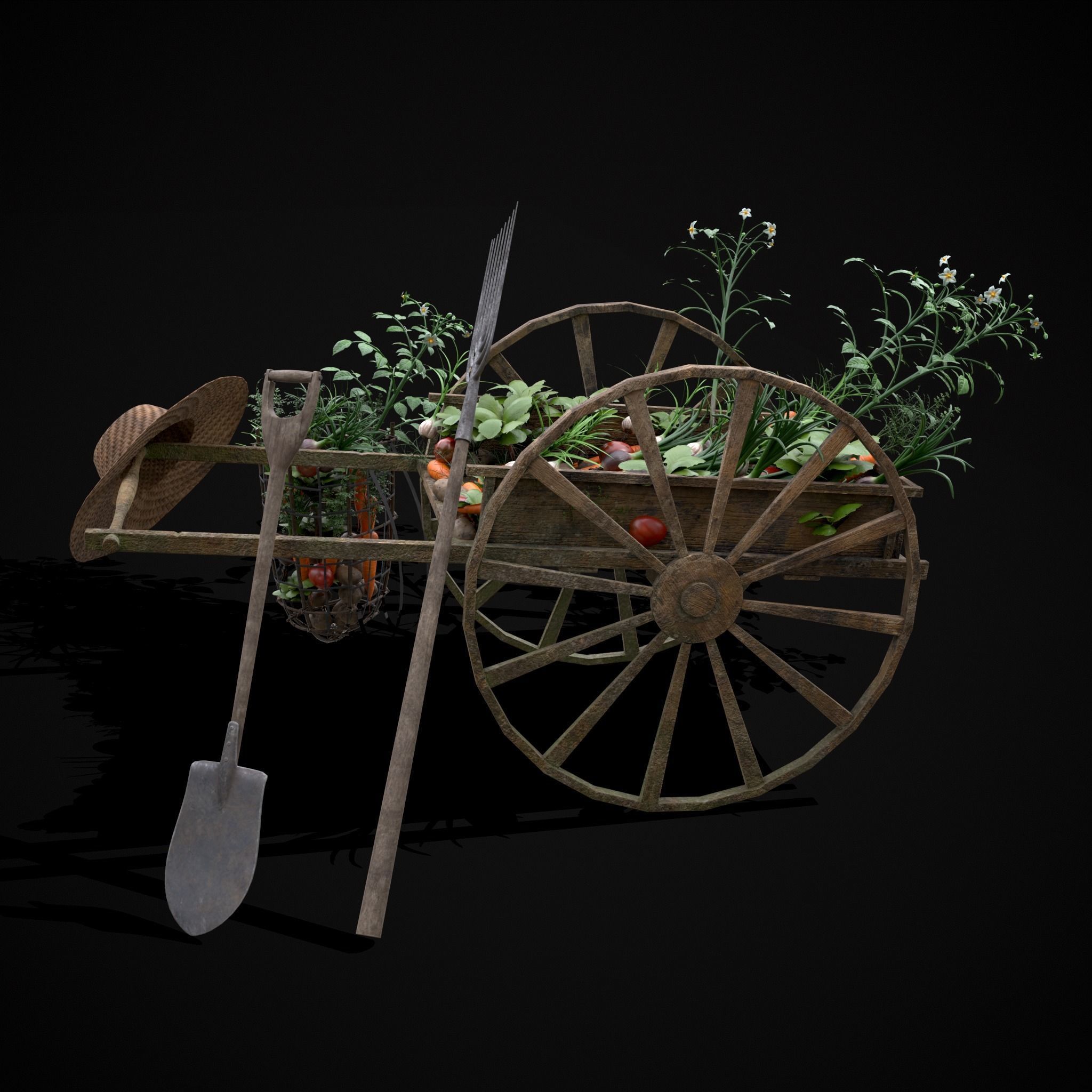 Crops and Wheelbarrow 3D Model Collection_22