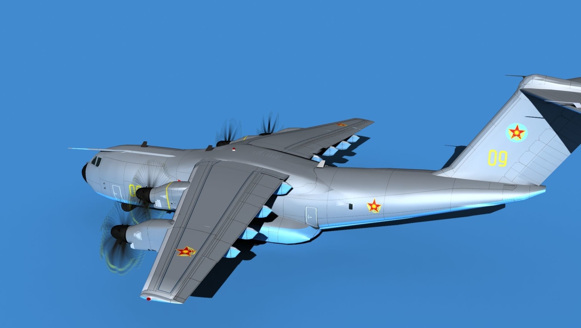 Airbus A-400M Atlas V09 Kazakhstan 3D model_8