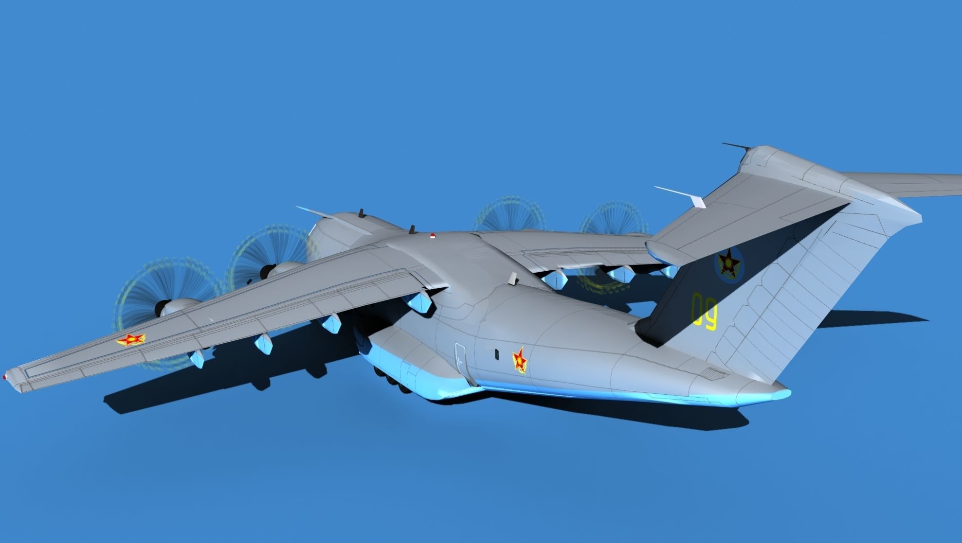 Airbus A-400M Atlas V09 Kazakhstan 3D model_7
