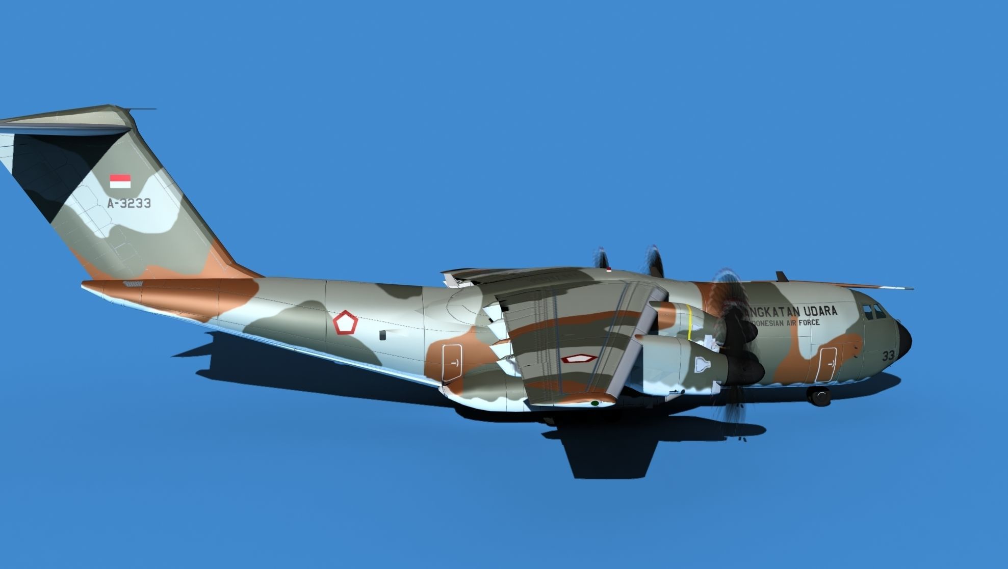 Airbus A-400M Atlas V10 Indonesia 3D model_4