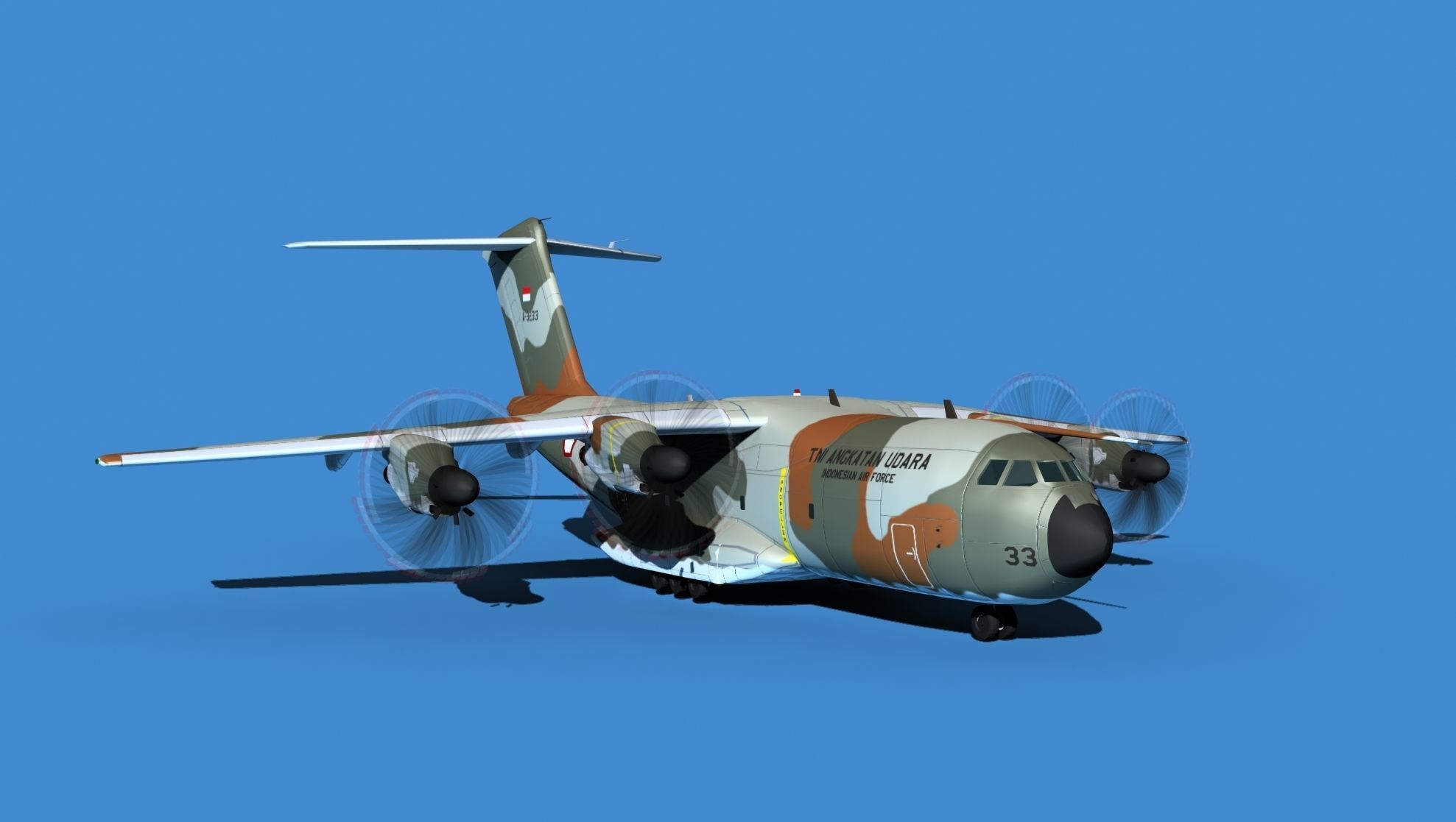 Airbus A-400M Atlas V10 Indonesia 3D model_2