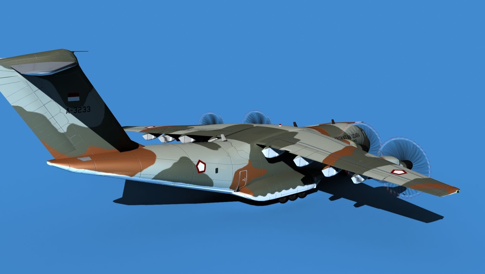 Airbus A-400M Atlas V10 Indonesia 3D model_5