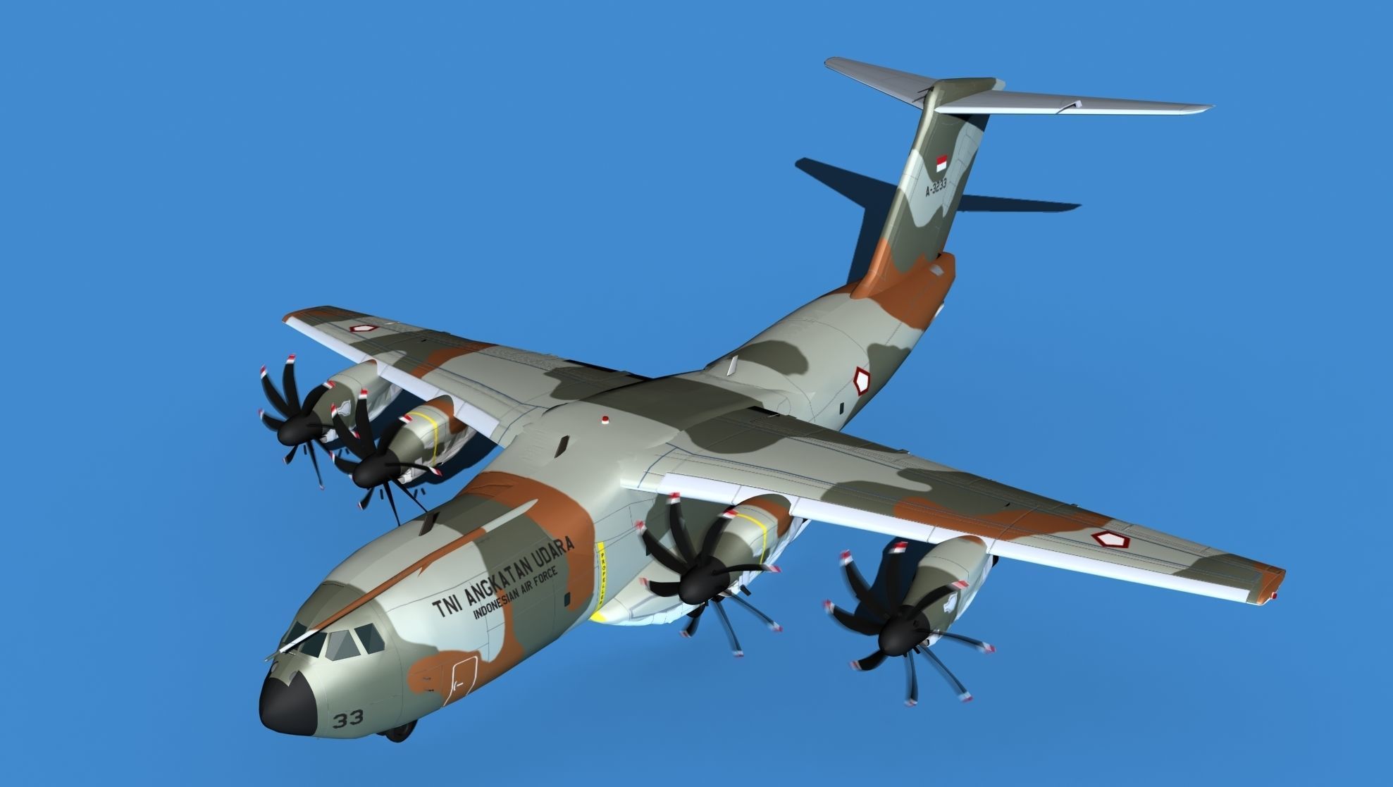 Airbus A-400M Atlas V10 Indonesia 3D model_10