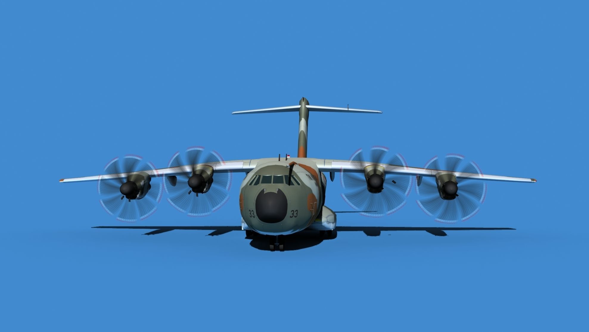 Airbus A-400M Atlas V10 Indonesia 3D model_1