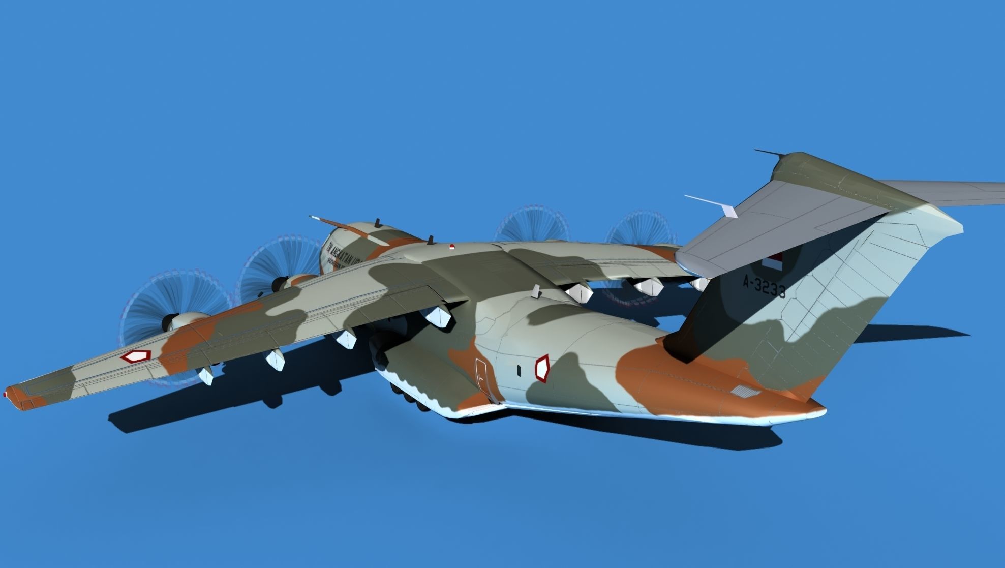 Airbus A-400M Atlas V10 Indonesia 3D model_7