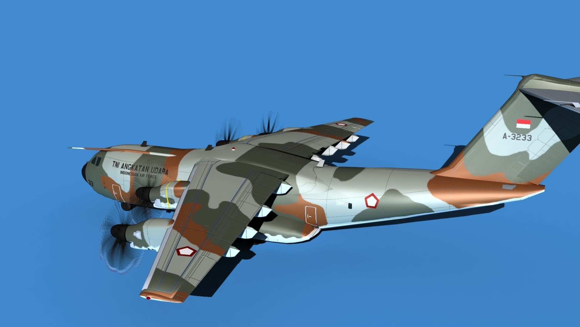 Airbus A-400M Atlas V10 Indonesia 3D model_8
