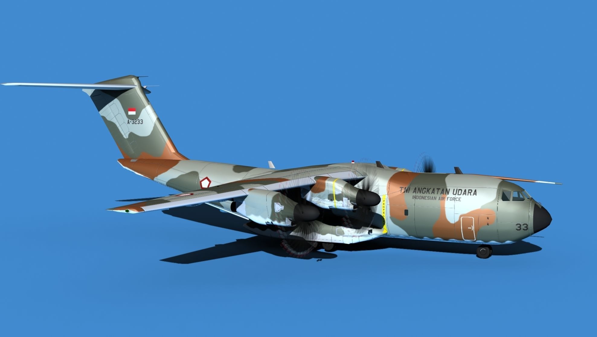 Airbus A-400M Atlas V10 Indonesia 3D model_3