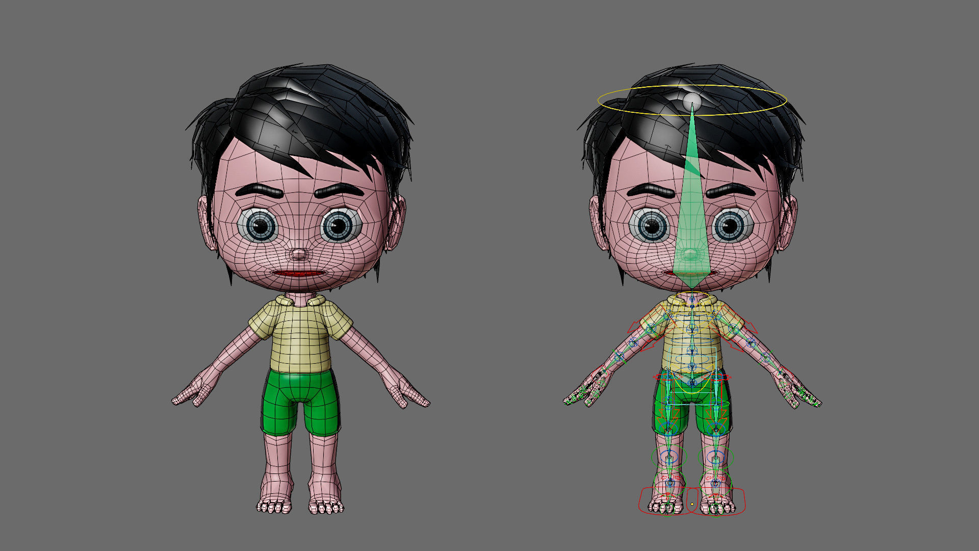 Characters kids Low-poly 3D model_15