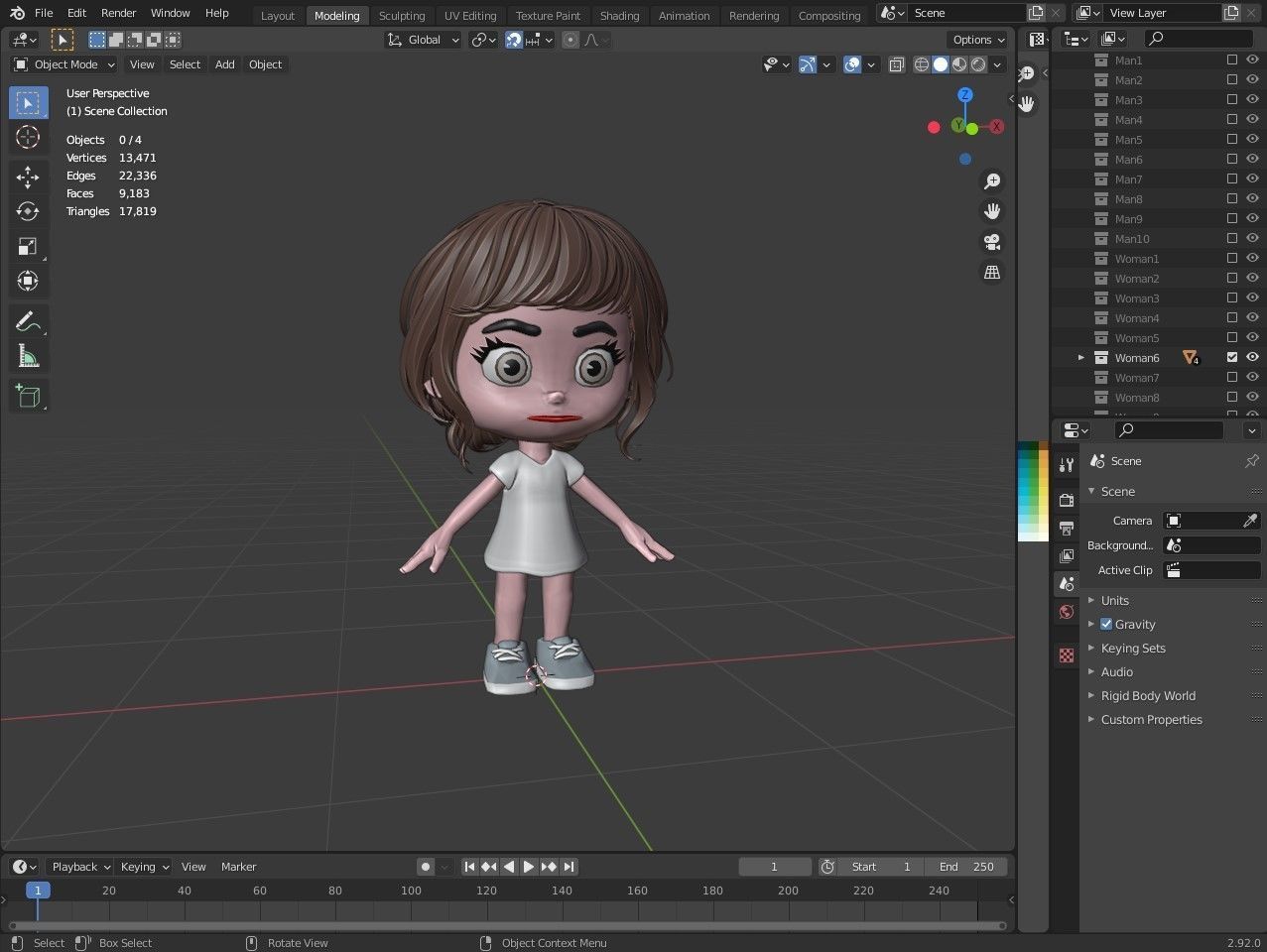 Characters kids Low-poly 3D model_20