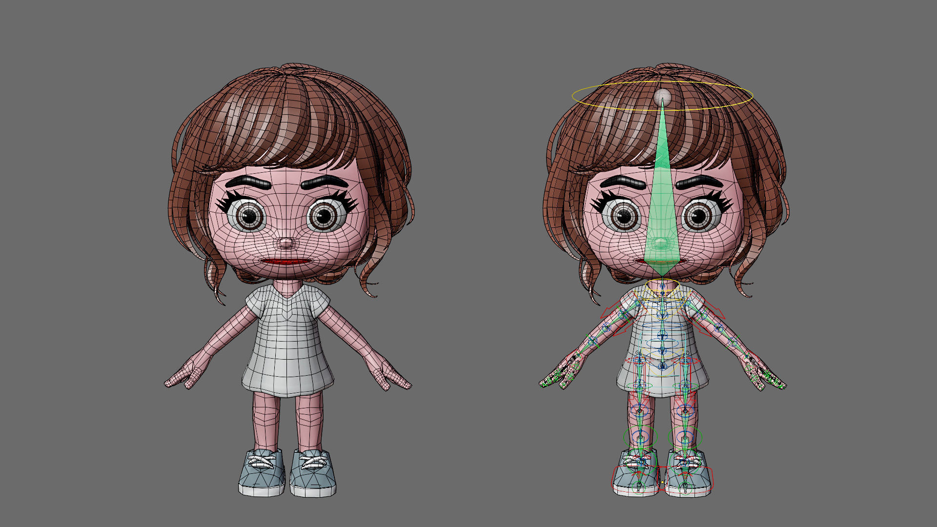 Characters kids Low-poly 3D model_14