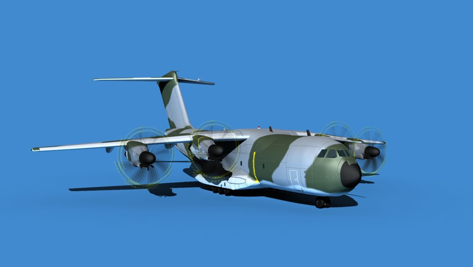 Airbus A-400M Atlas V15 Unmarked Camo 3D model_2