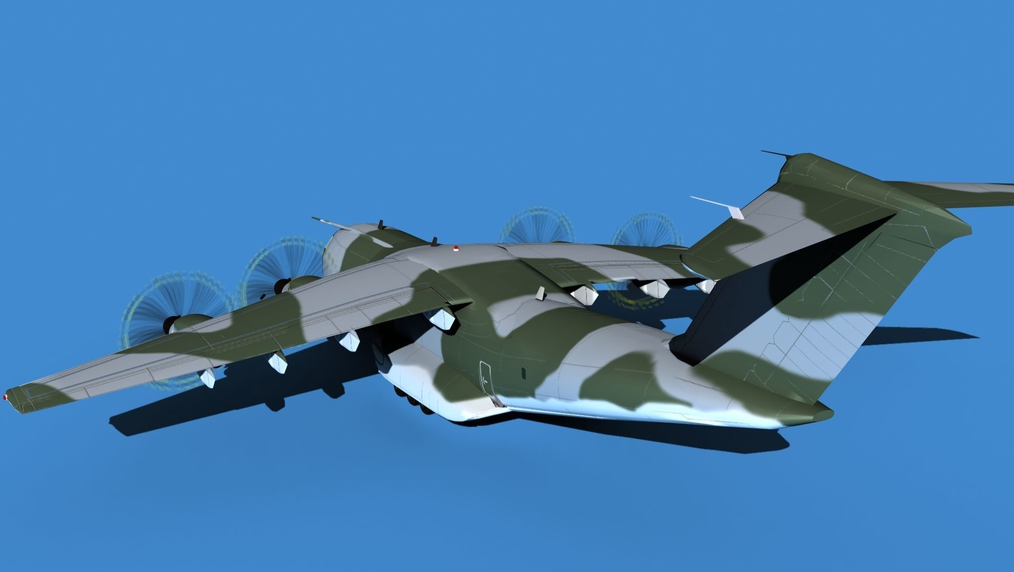 Airbus A-400M Atlas V15 Unmarked Camo 3D model_7