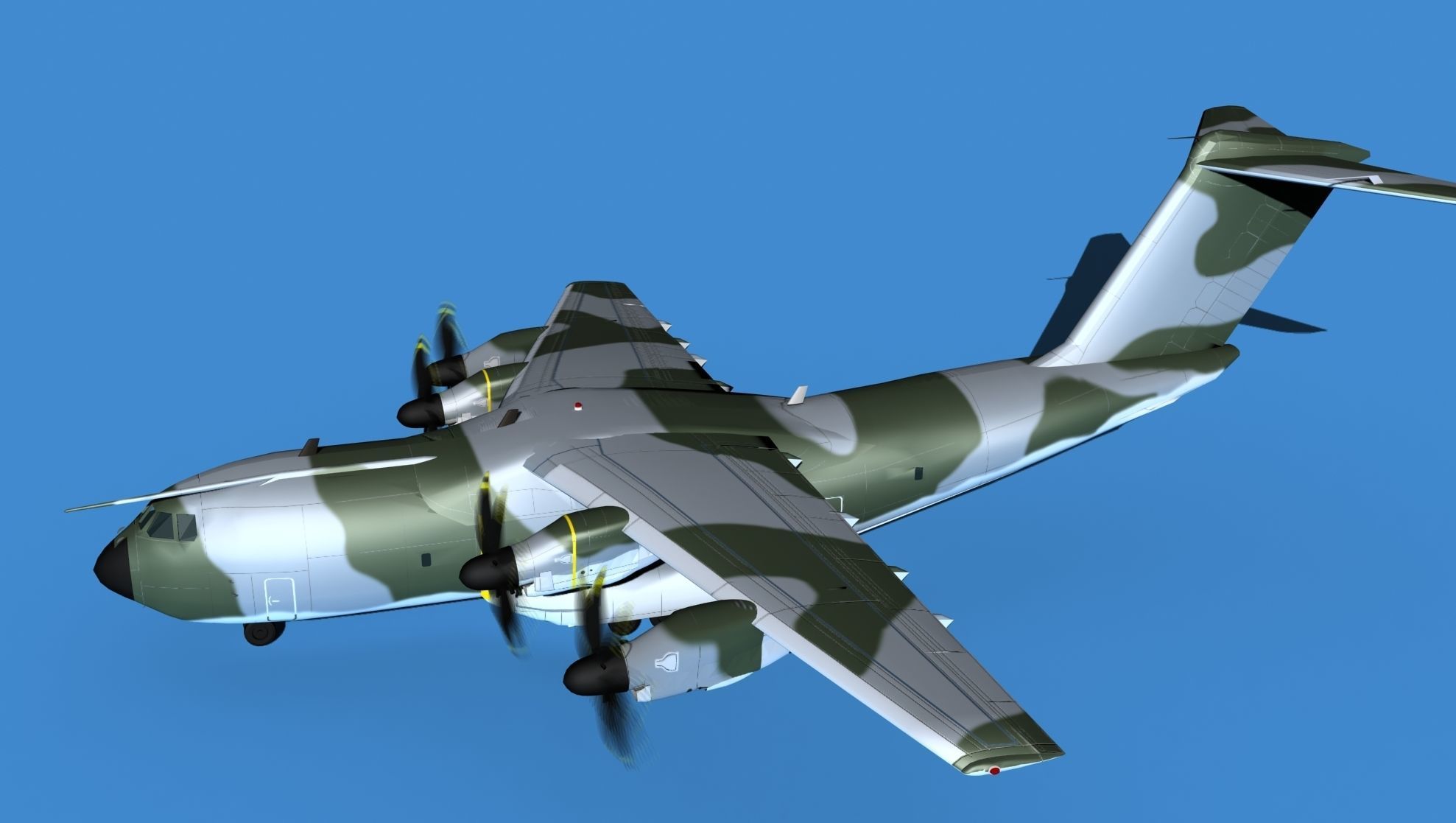 Airbus A-400M Atlas V15 Unmarked Camo 3D model_9
