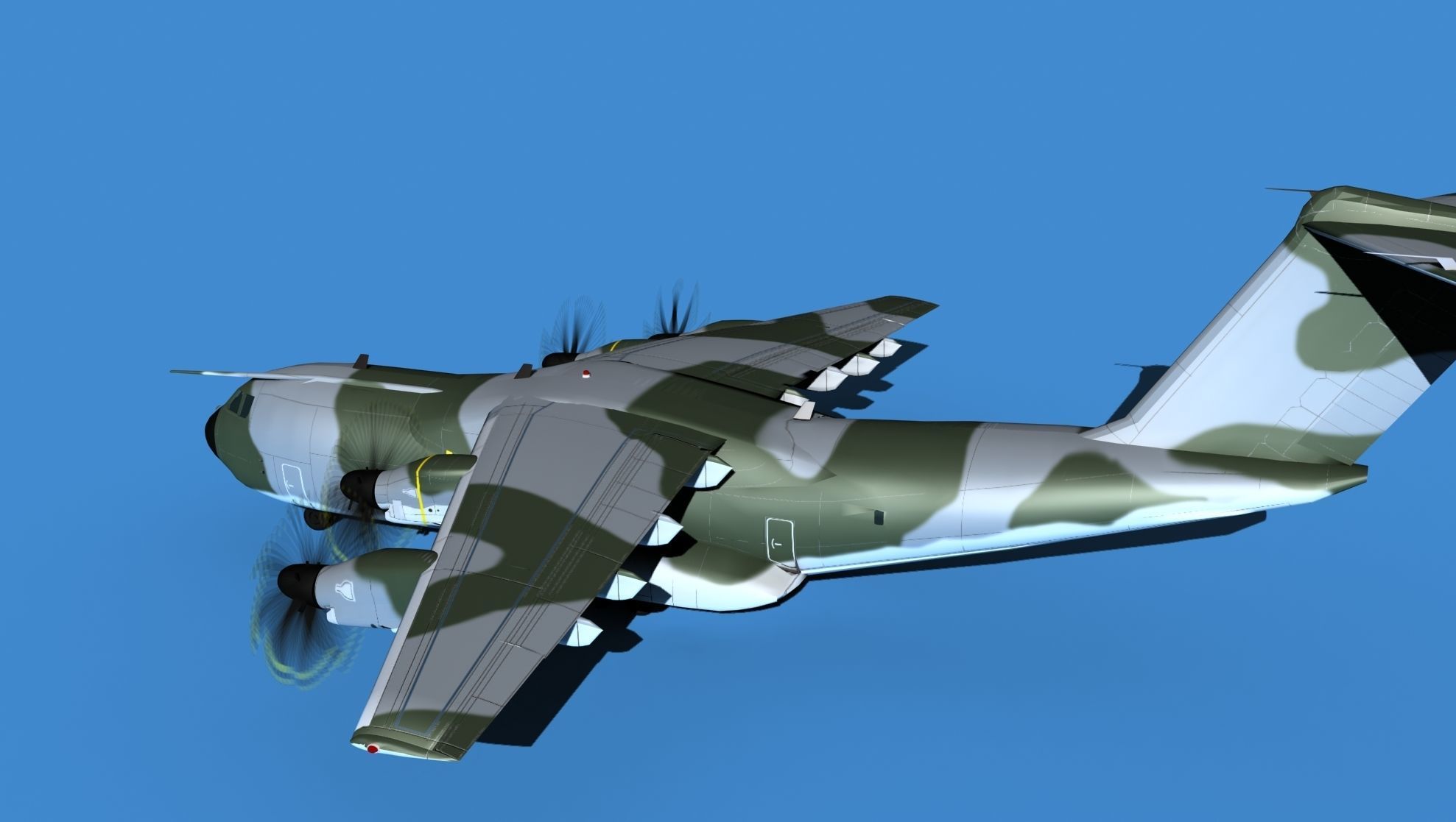 Airbus A-400M Atlas V15 Unmarked Camo 3D model_8