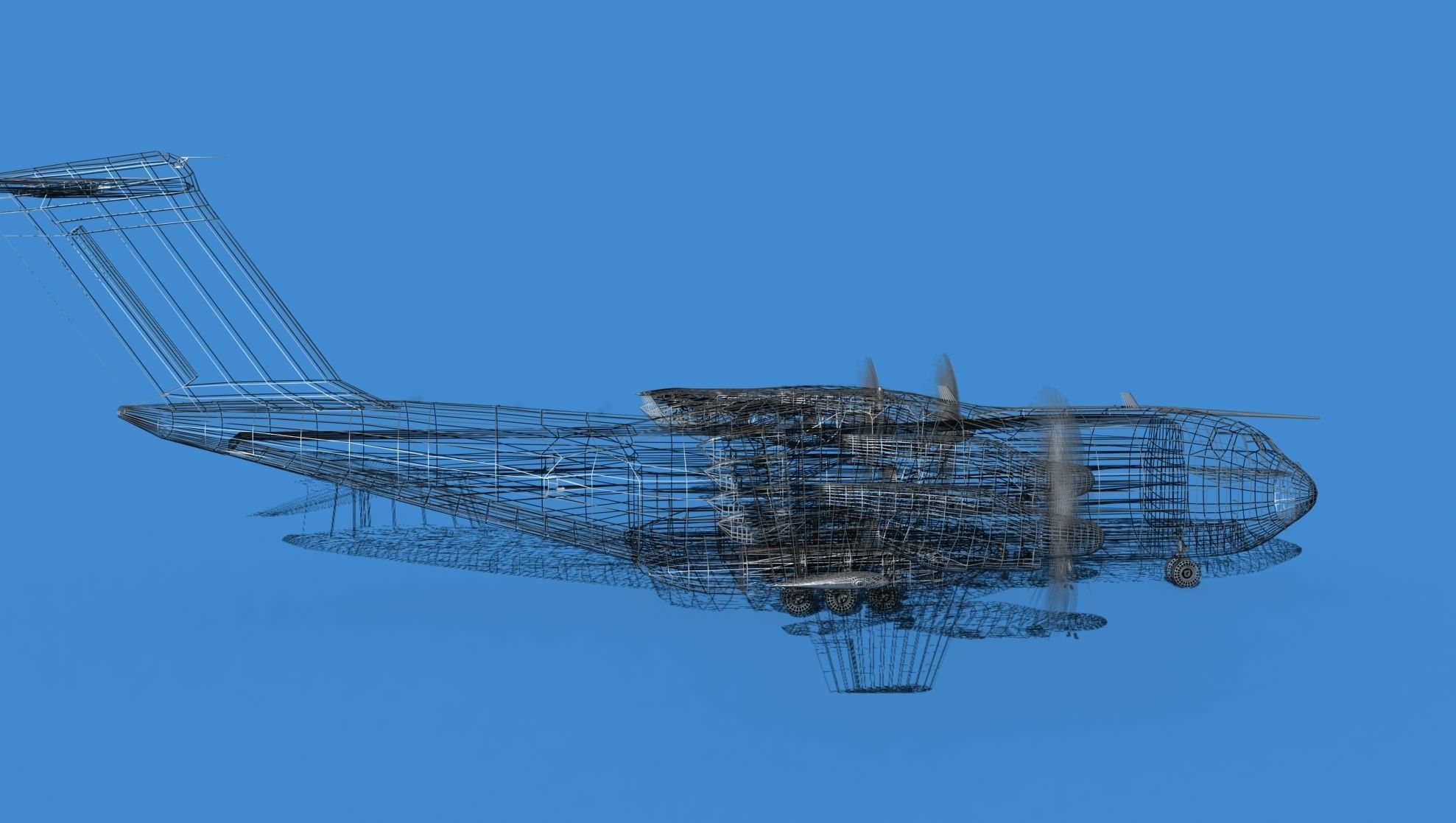 Airbus A-400M Atlas V15 Unmarked Camo 3D model_14