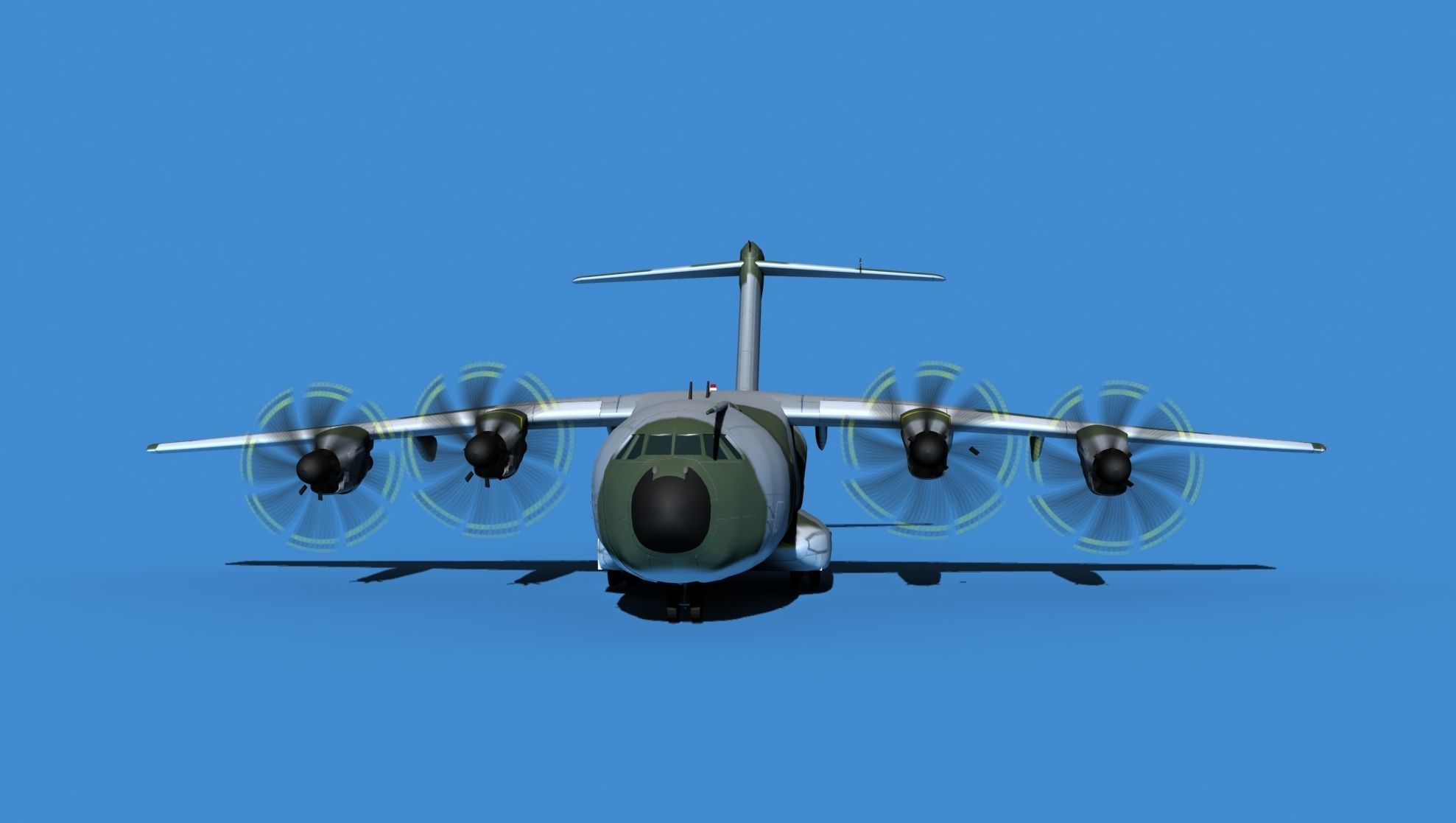 Airbus A-400M Atlas V15 Unmarked Camo 3D model_1