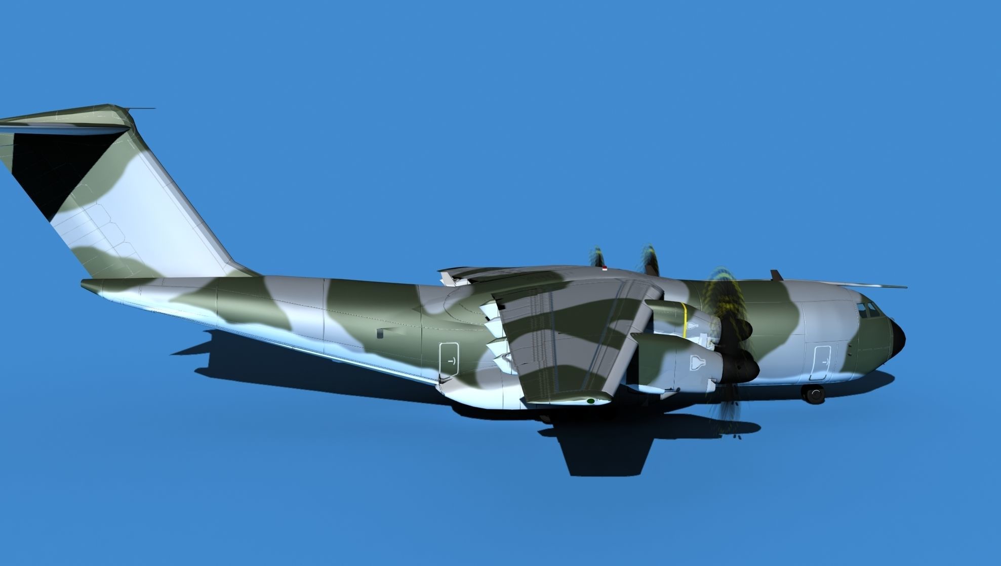 Airbus A-400M Atlas V15 Unmarked Camo 3D model_4
