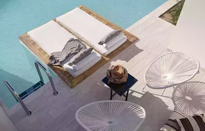 Pool Scene CASA COOK RHODES Apartment 03 3D model