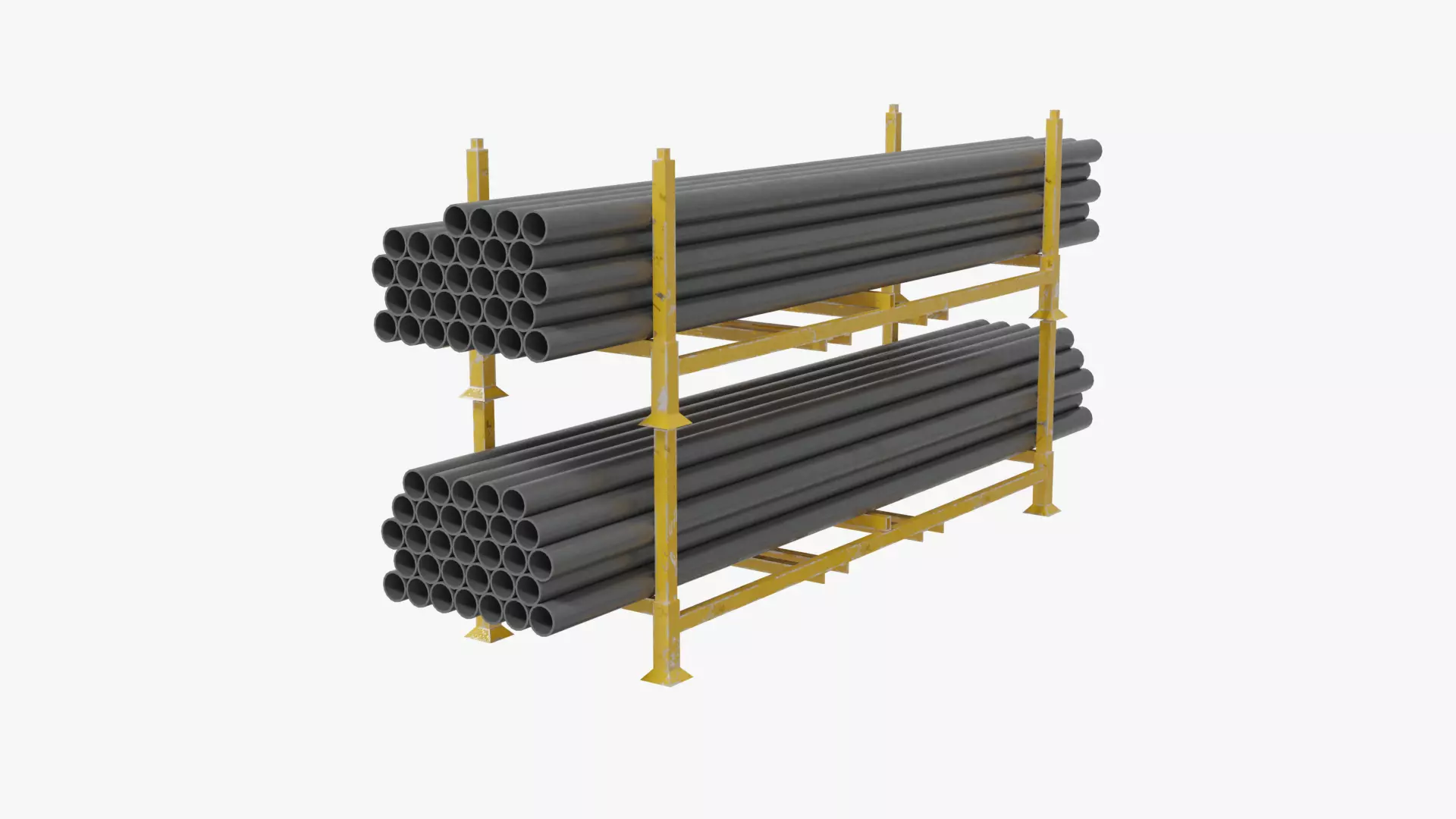 Pipes Storage Rack Low-poly 3D model