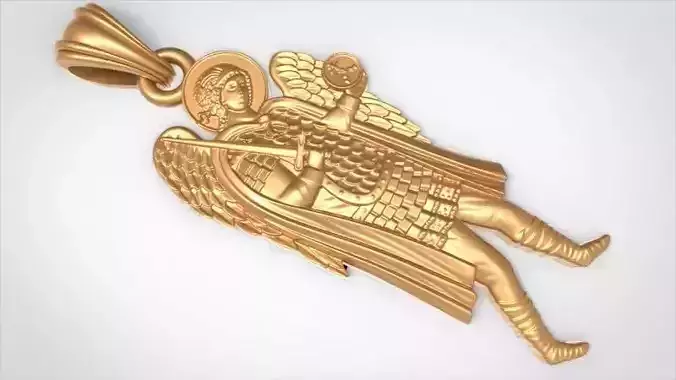 Archangel Michael Necklace Pendant Charm Jewelry 3D print model