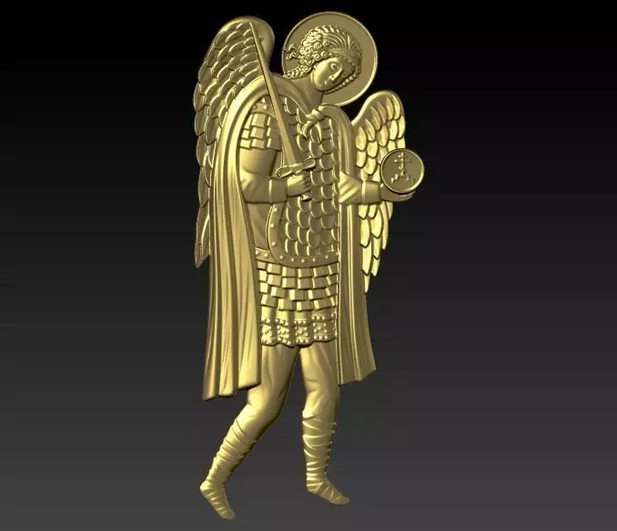 Archangel Michael Necklace Pendant Charm Jewelry 3D print model