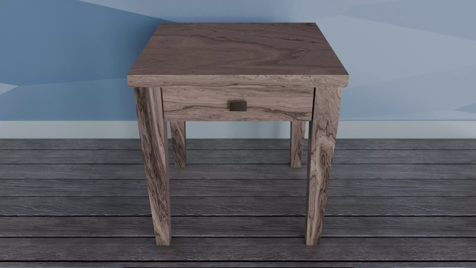 Wood Nightstand Free low-poly 3D model_0