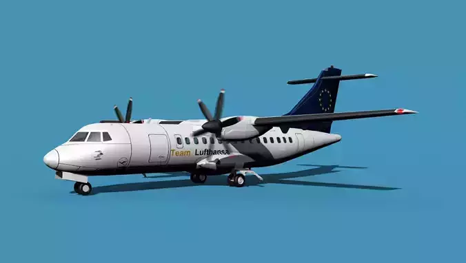 ATR-42-320 Lufthansa Team 3D model ATR-42-320 Lufthansa Team 3D model