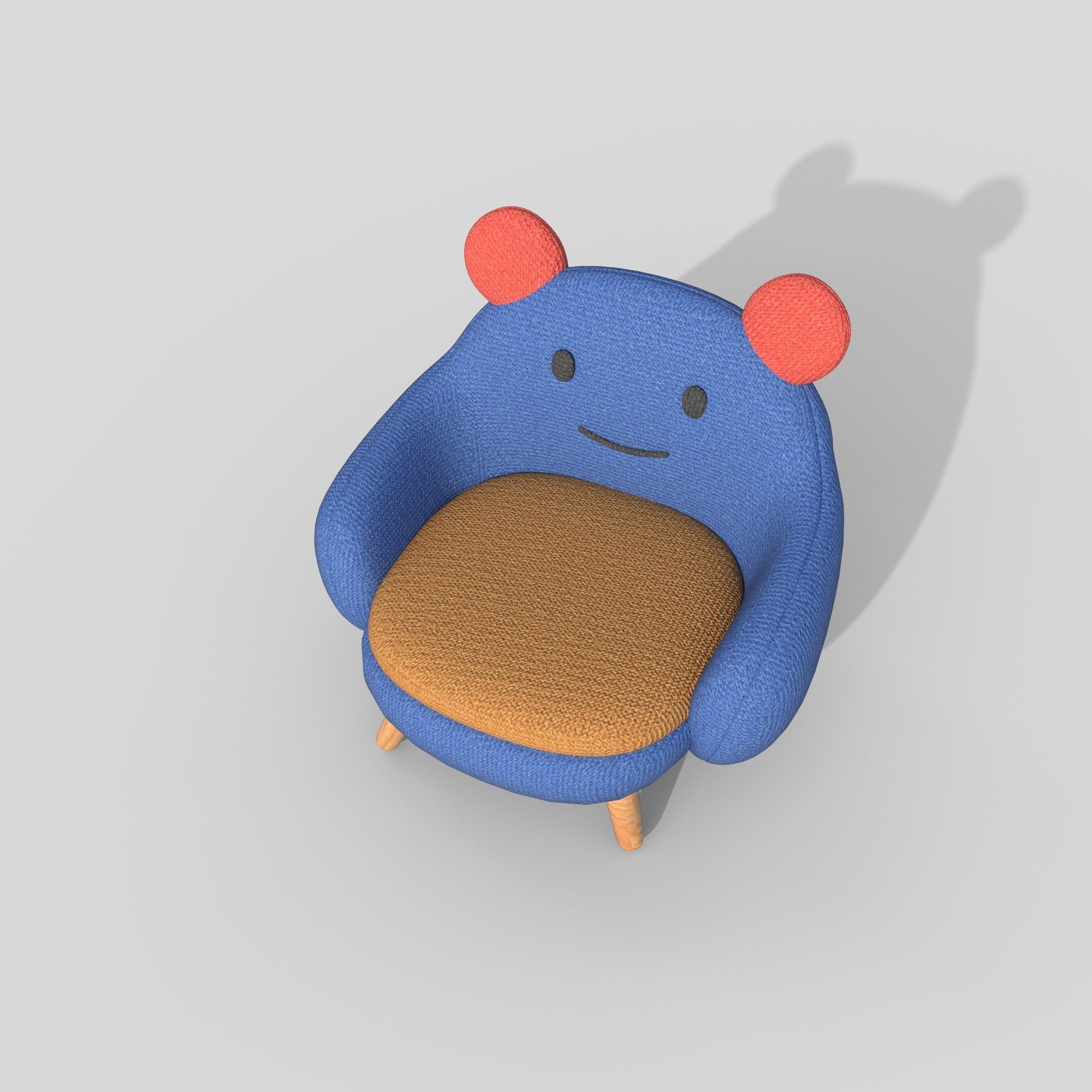 Armchair Low-poly 3D model_2