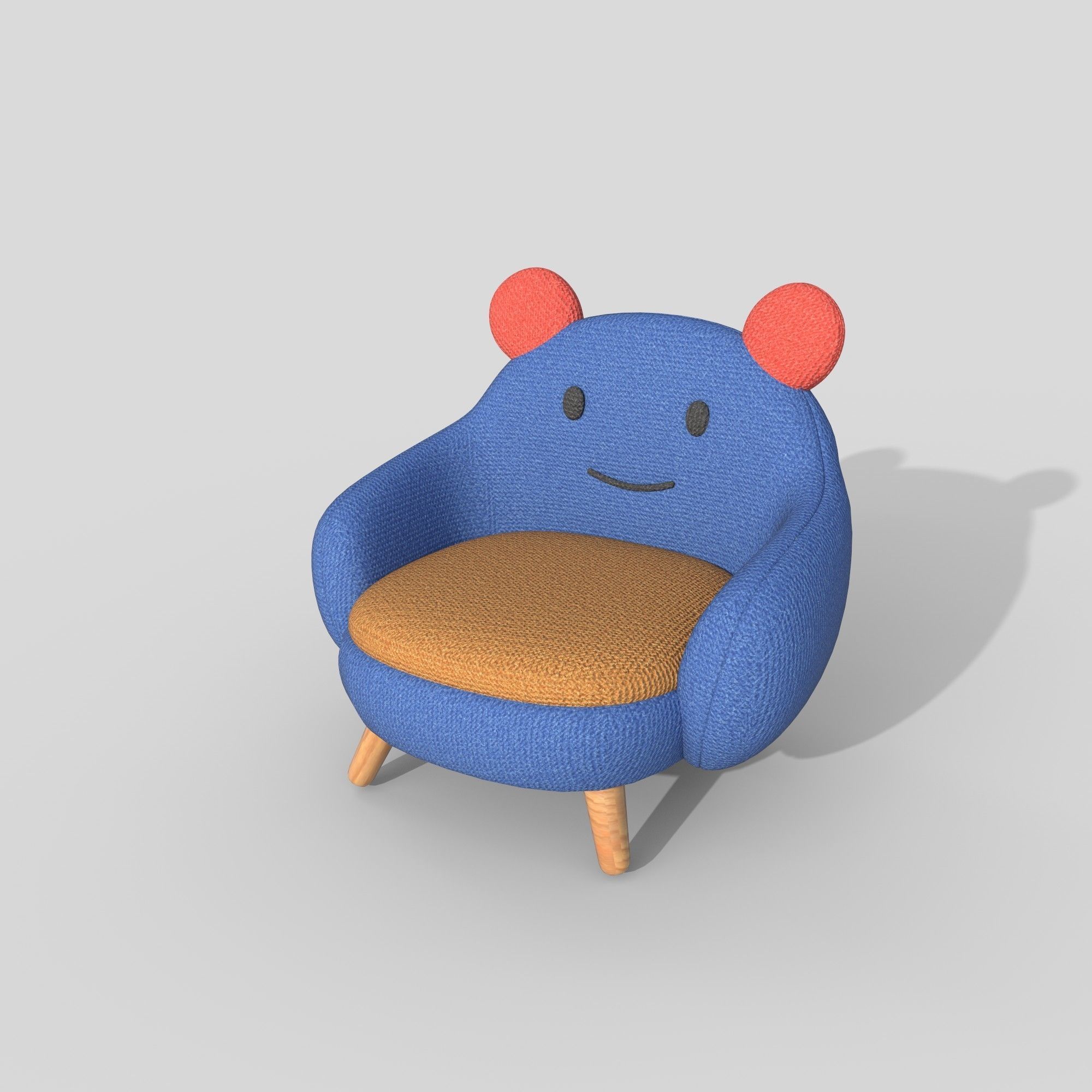 Armchair Low-poly 3D model_1