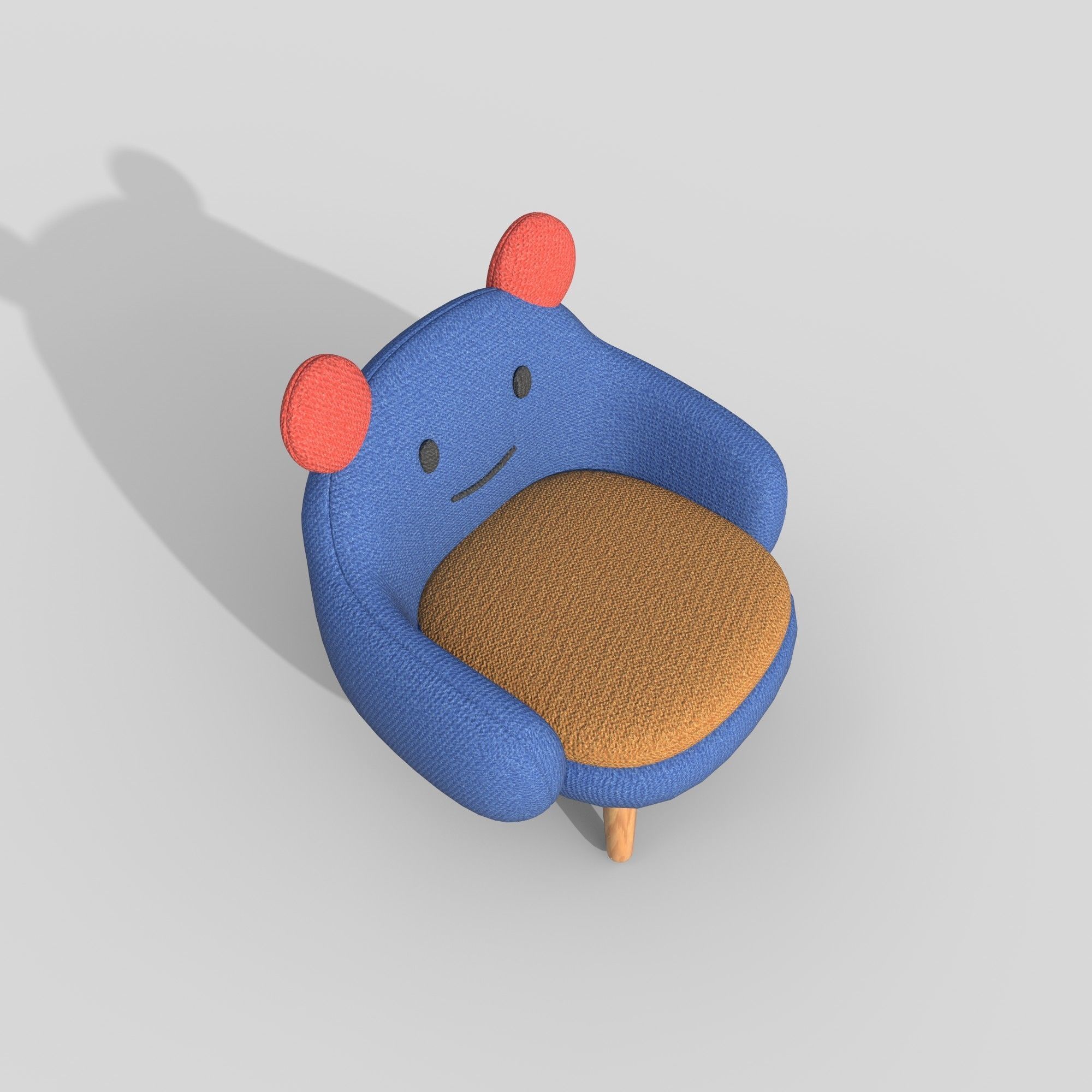 Armchair Low-poly 3D model_3