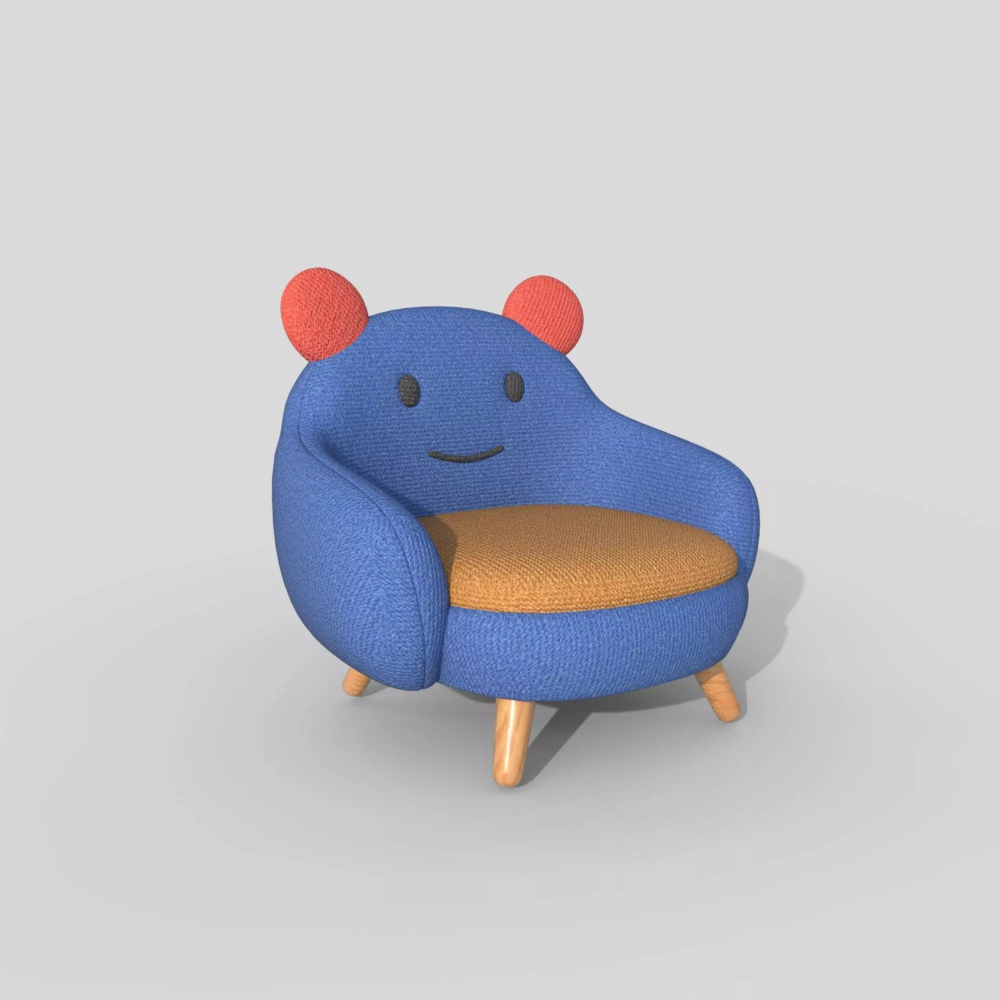 Armchair Low-poly 3D model_0