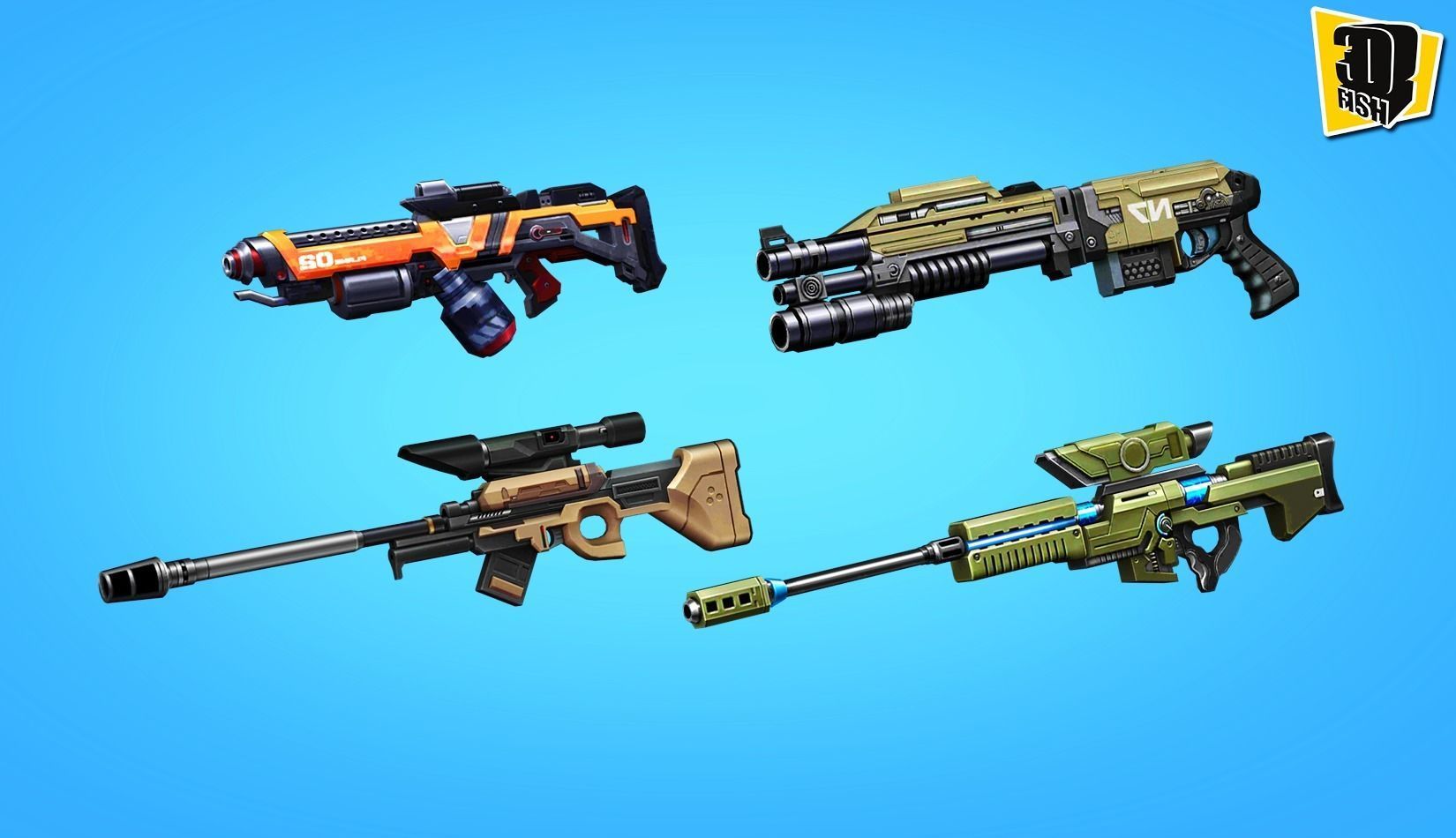 weapon pack vol03 Scifi cartoon weapon  Low-poly 3D model_5