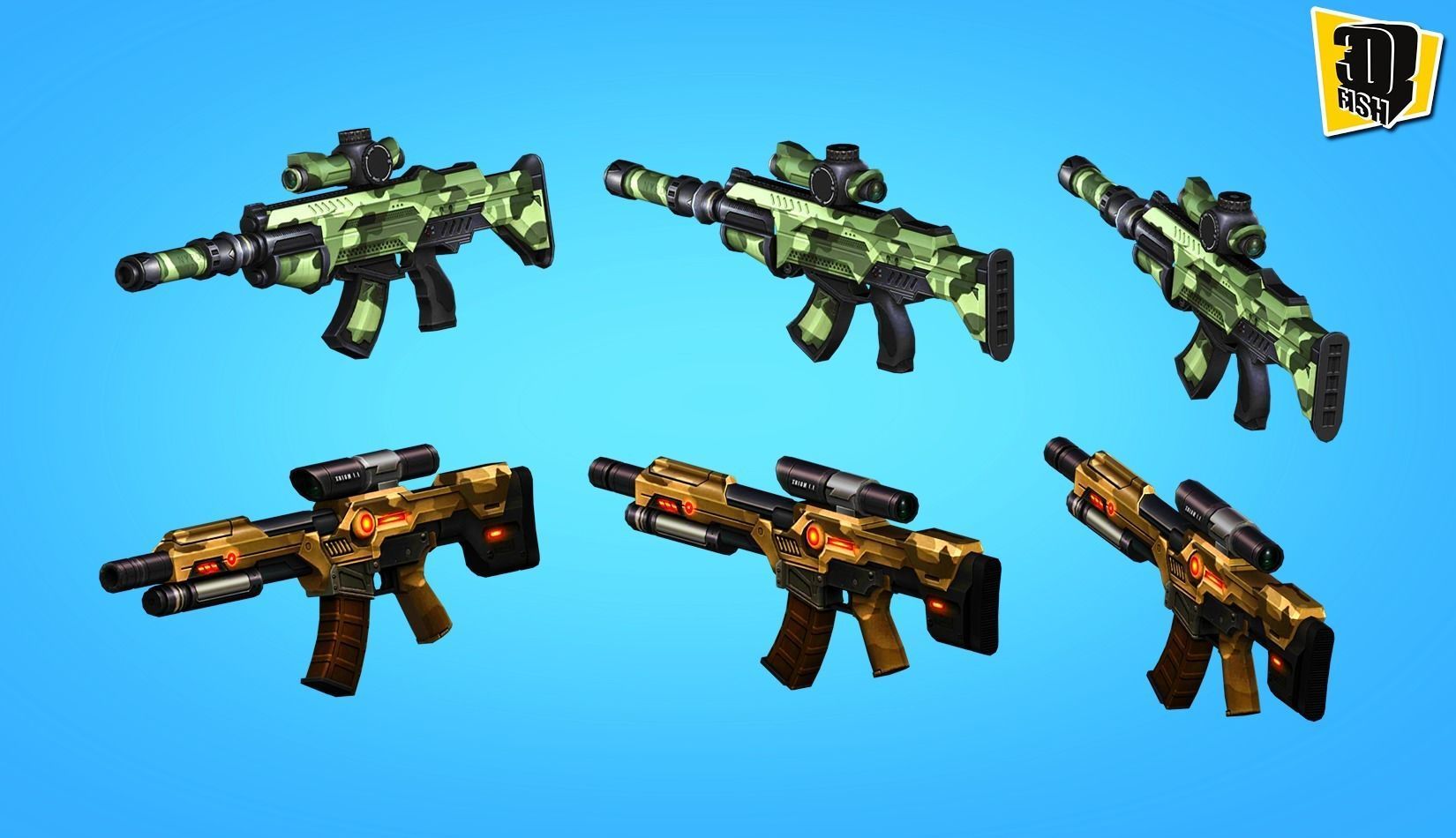 weapon pack vol03 Scifi cartoon weapon  Low-poly 3D model_10