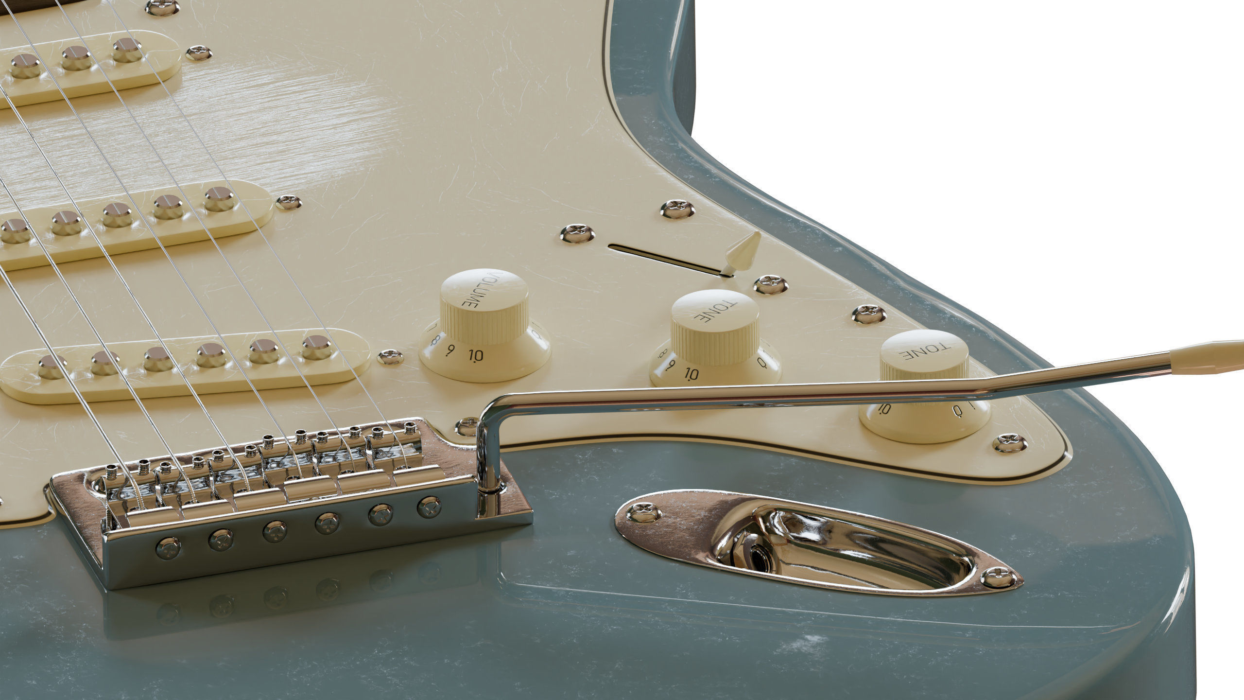 Electric guitar 3D model_3