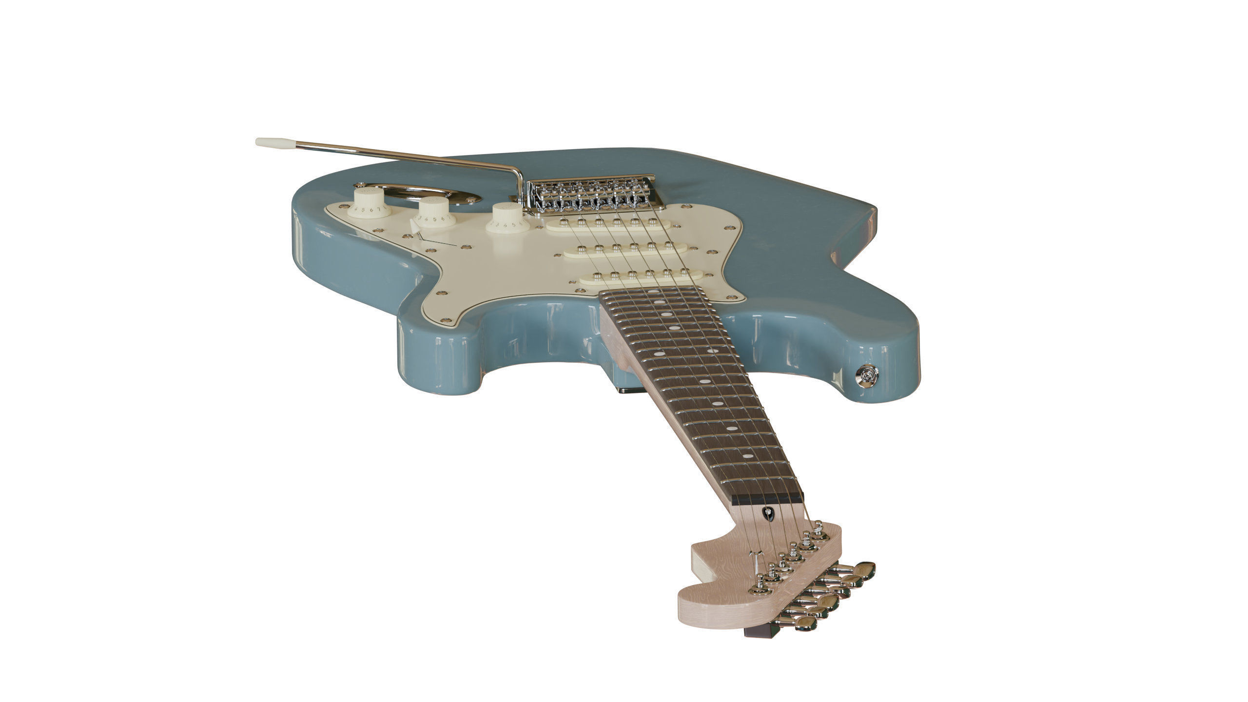 Electric guitar 3D model_4