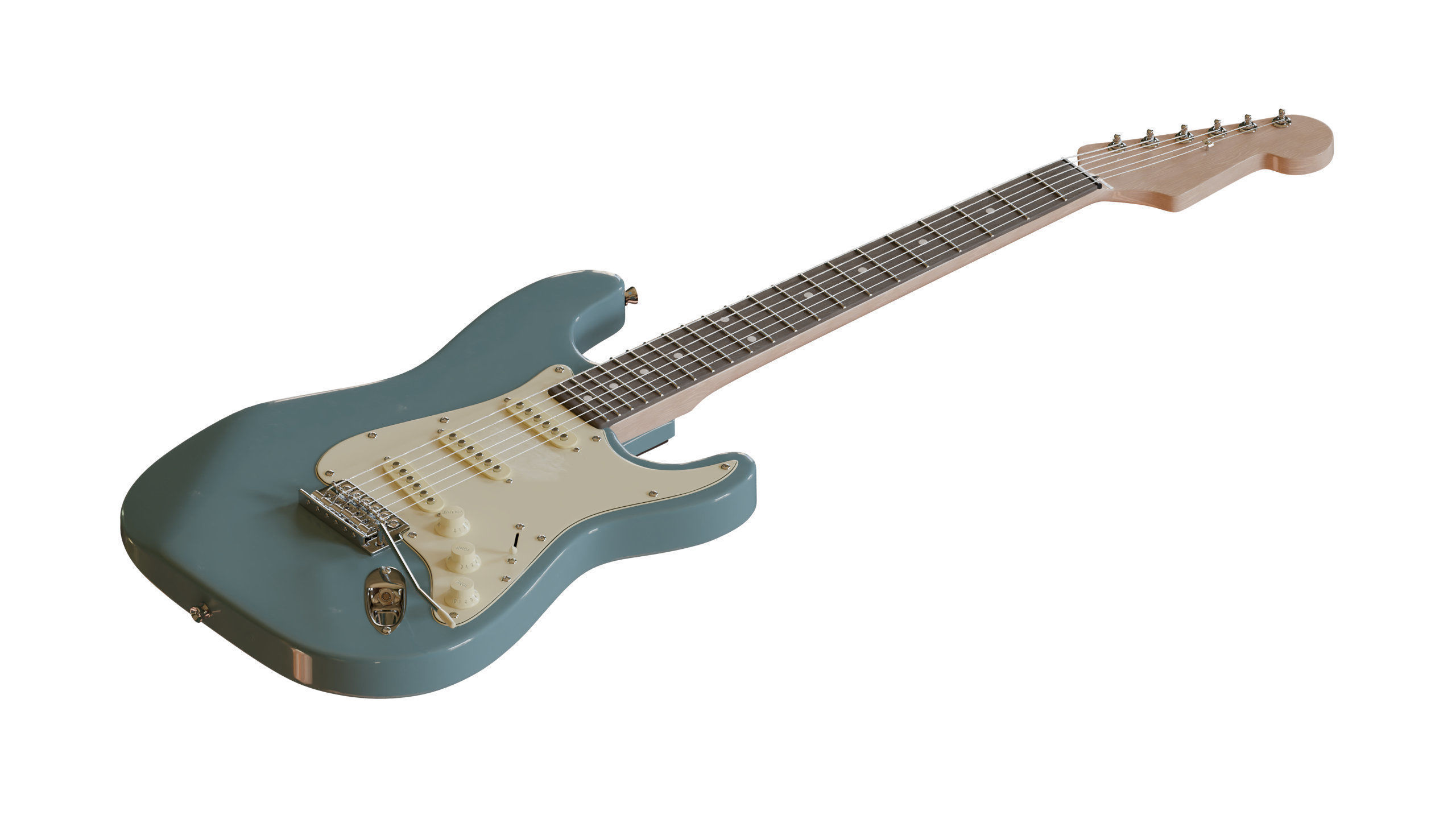 Electric guitar 3D model_2