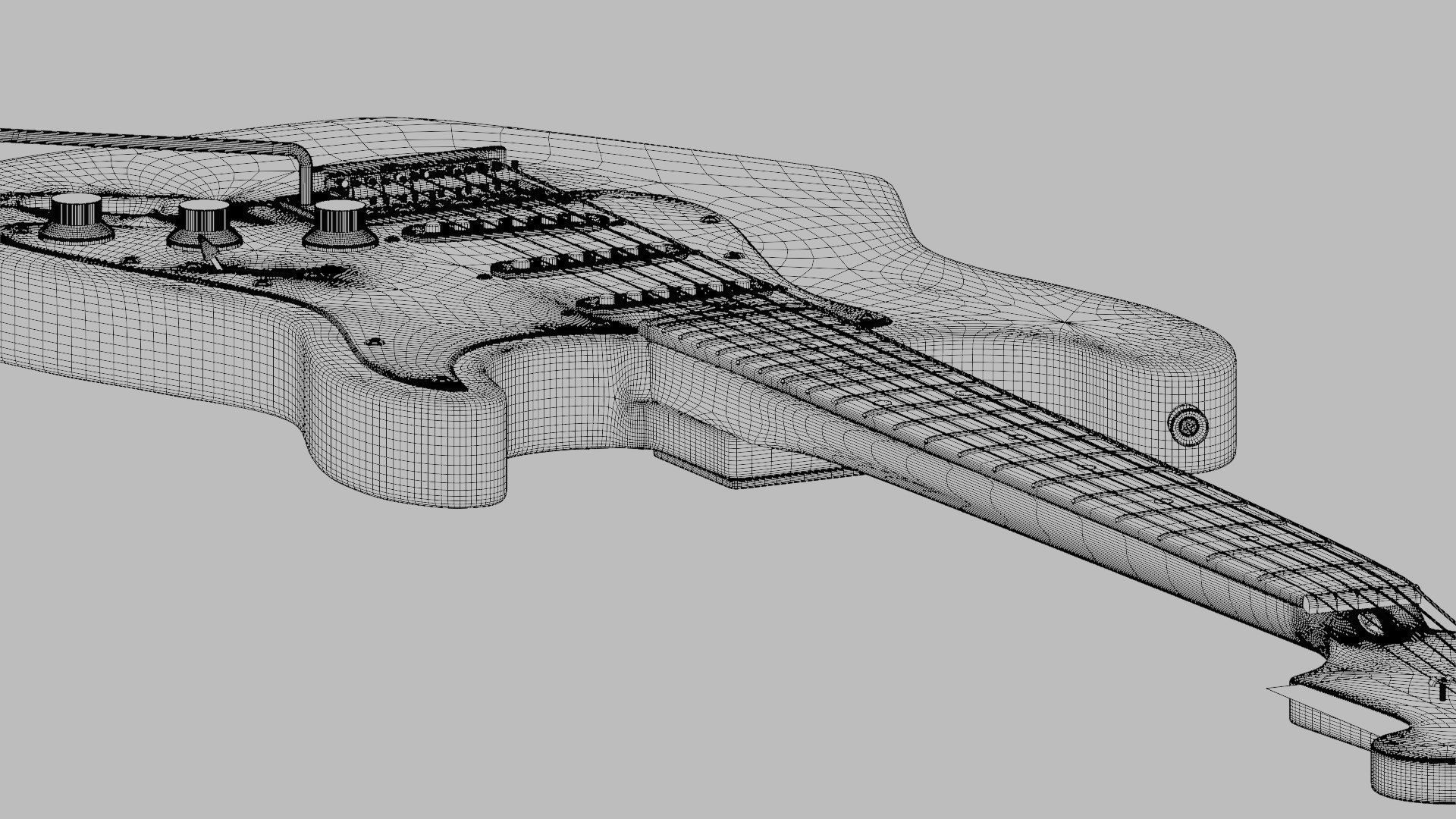 Electric guitar 3D model_14