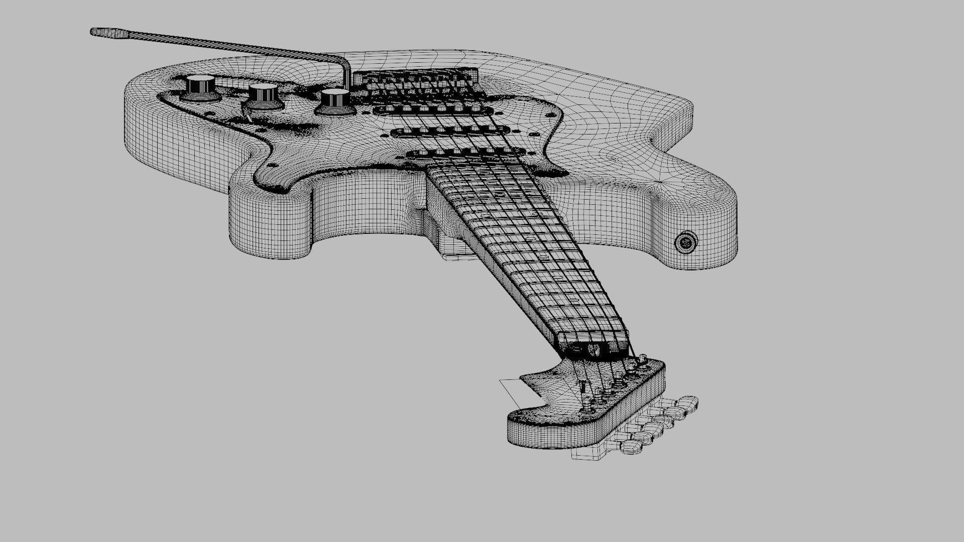Electric guitar 3D model_15