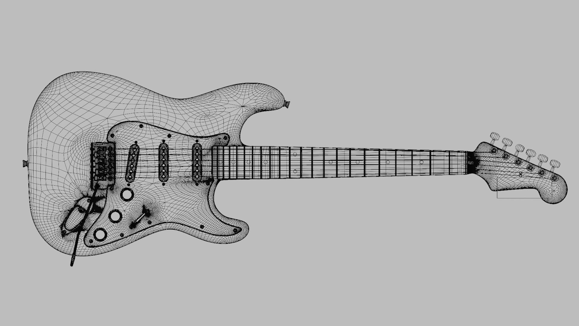 Electric guitar 3D model_18