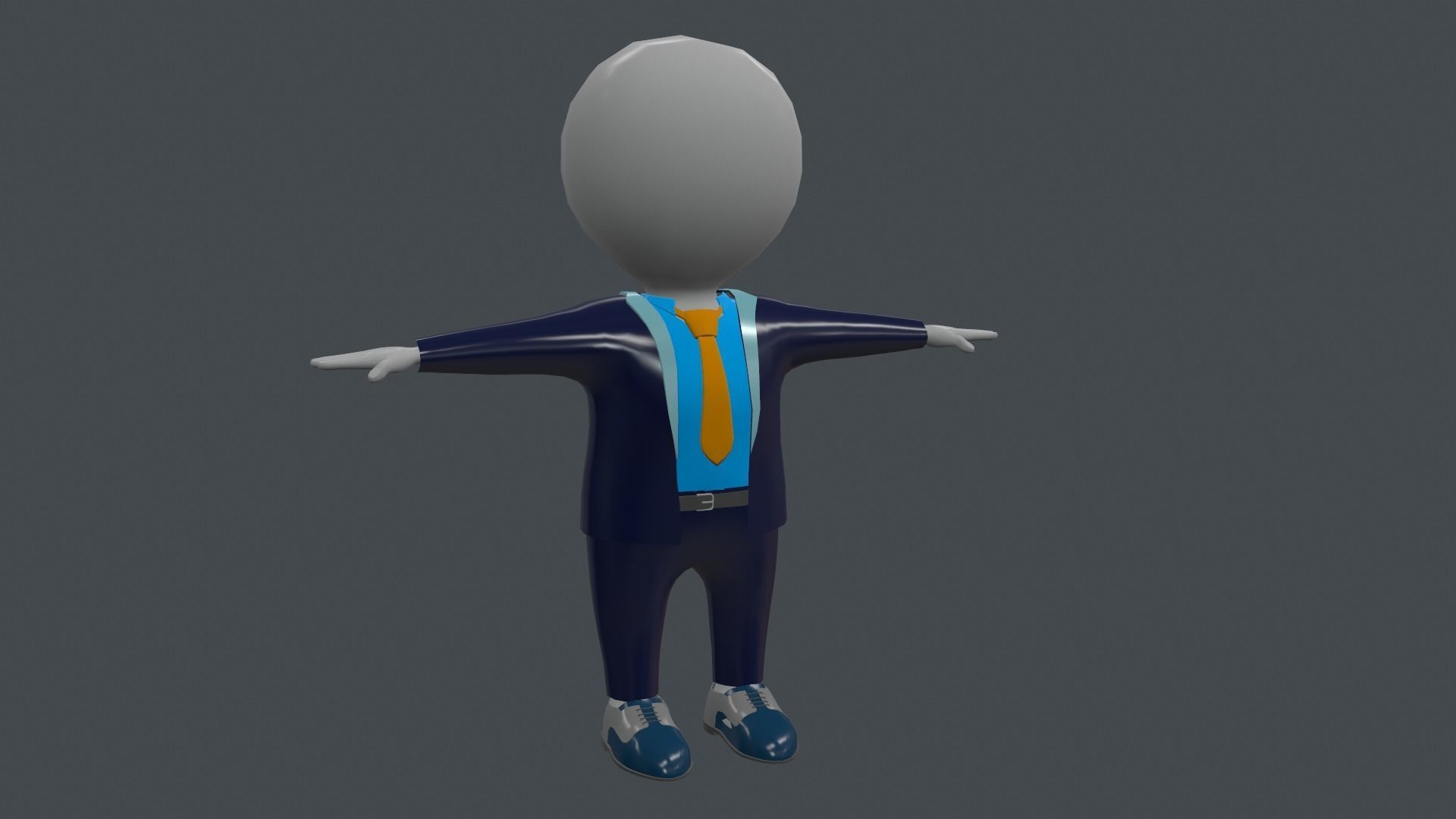 Clothing Set - Hypercasual Game - Stickman T-pose Low-poly 3D model_6