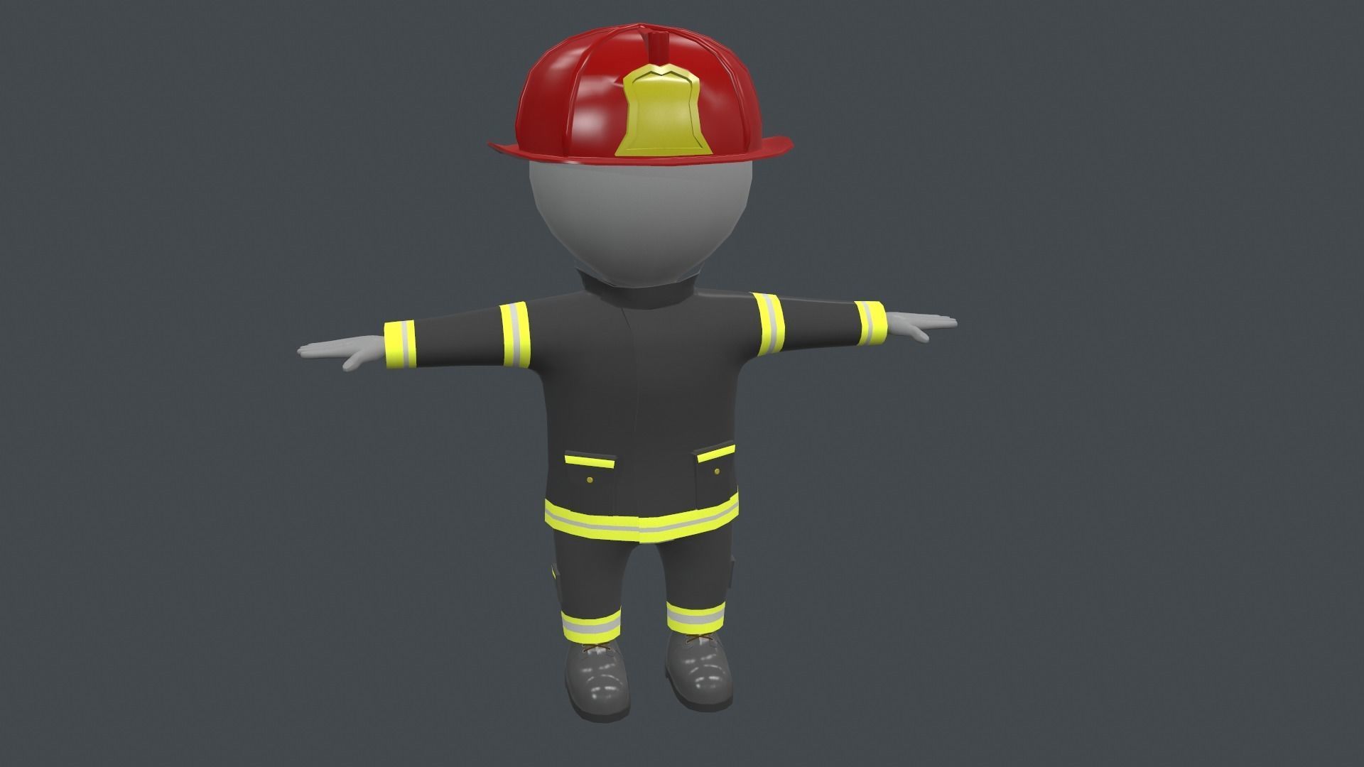 Clothing Set - Hypercasual Game - Stickman T-pose Low-poly 3D model_12