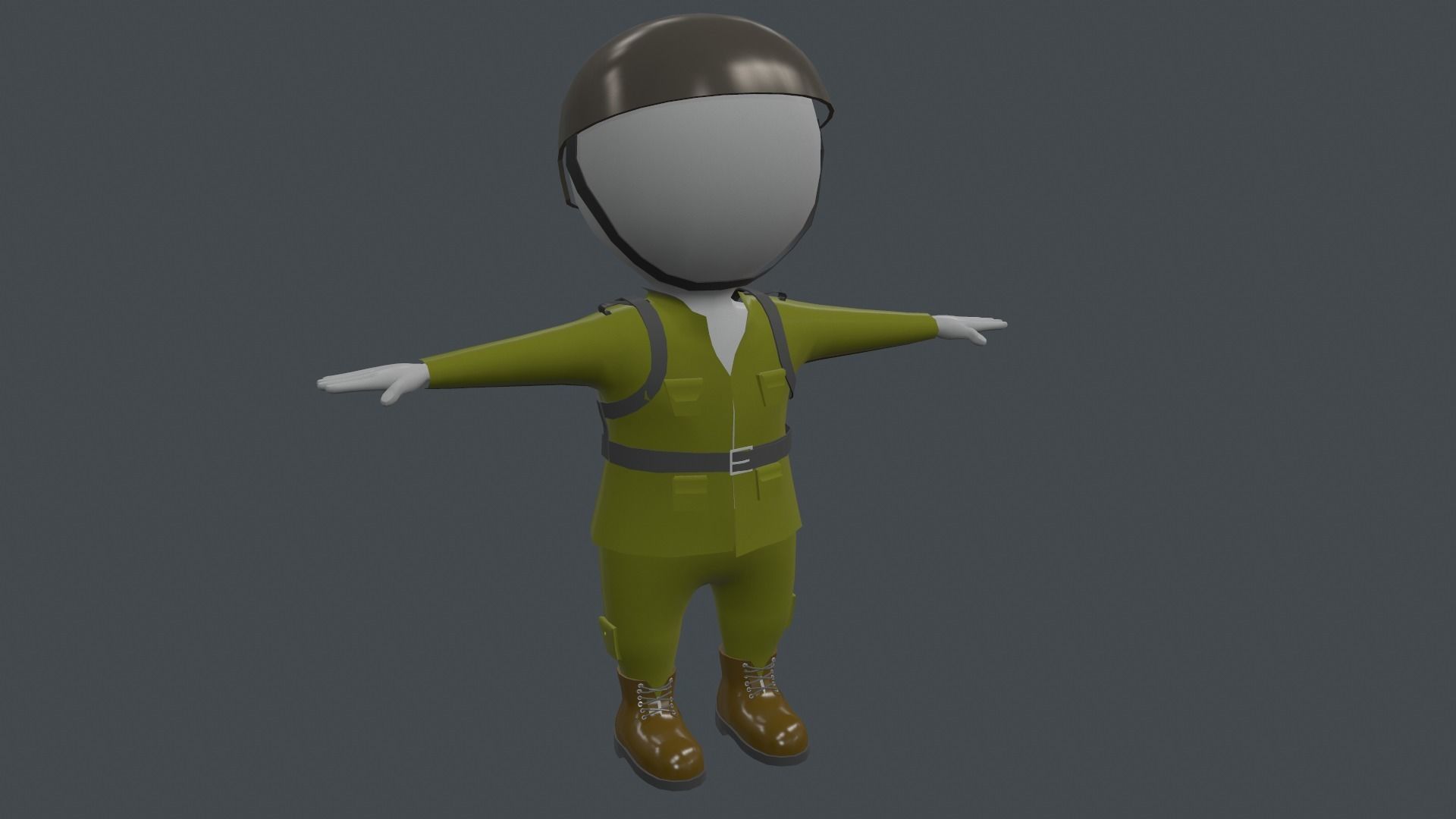 Clothing Set - Hypercasual Game - Stickman T-pose Low-poly 3D model_3