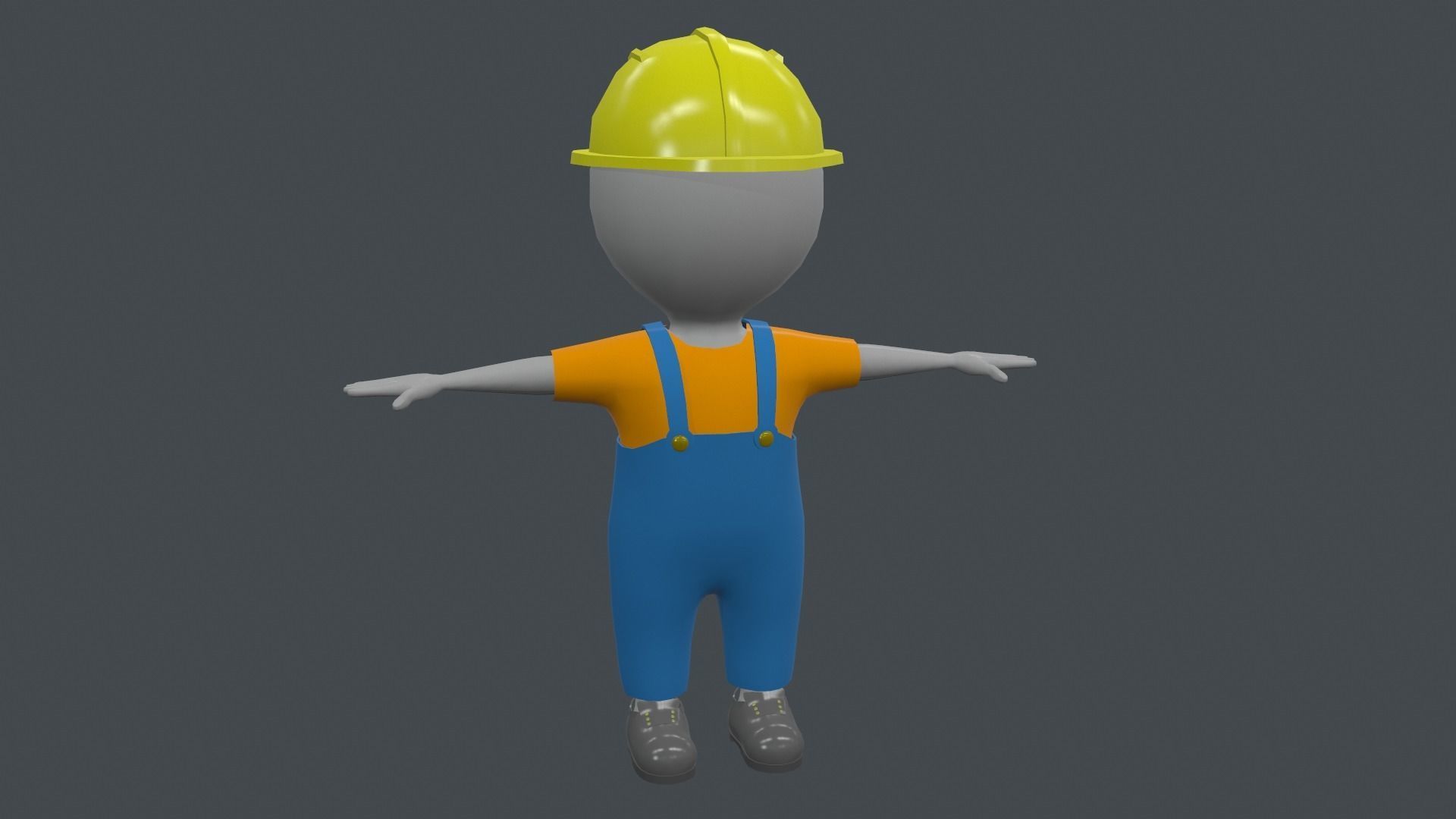 Clothing Set - Hypercasual Game - Stickman T-pose Low-poly 3D model_11