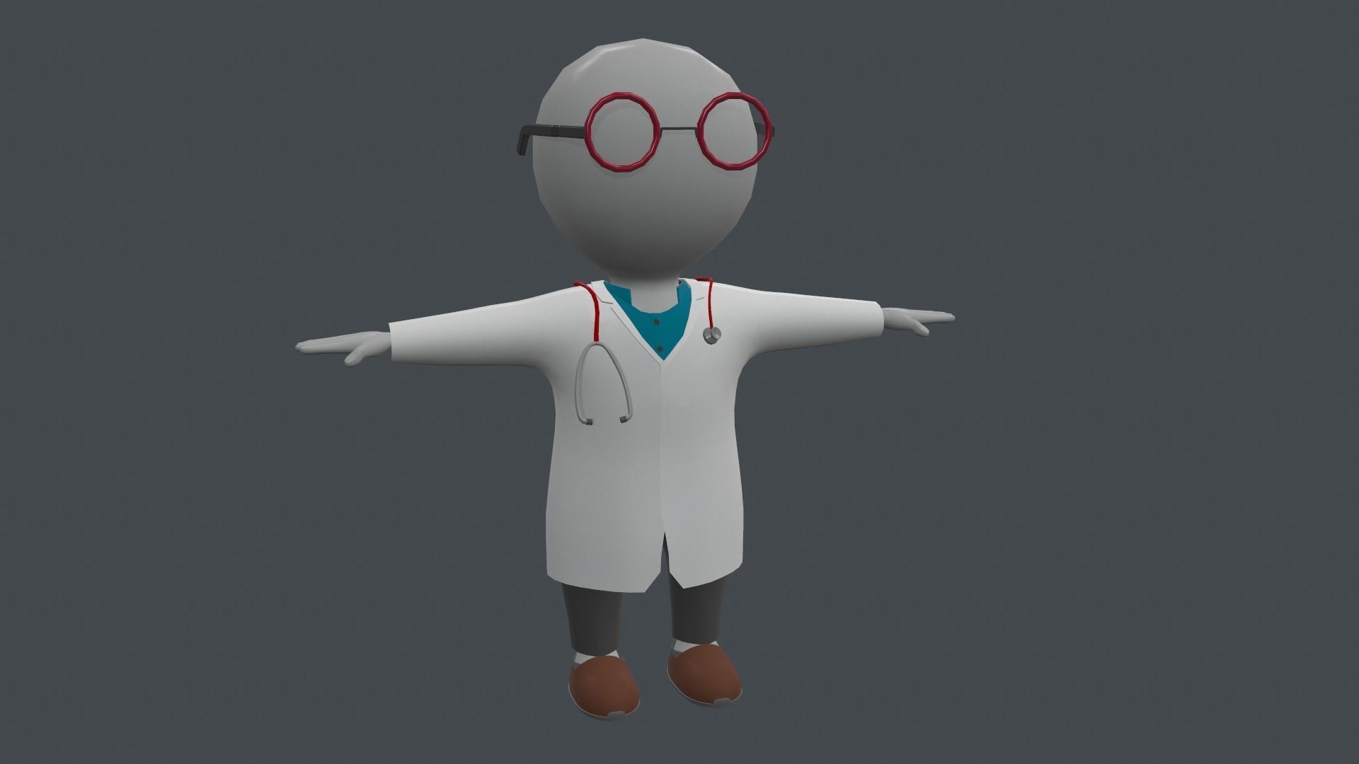 Clothing Set - Hypercasual Game - Stickman T-pose Low-poly 3D model_7