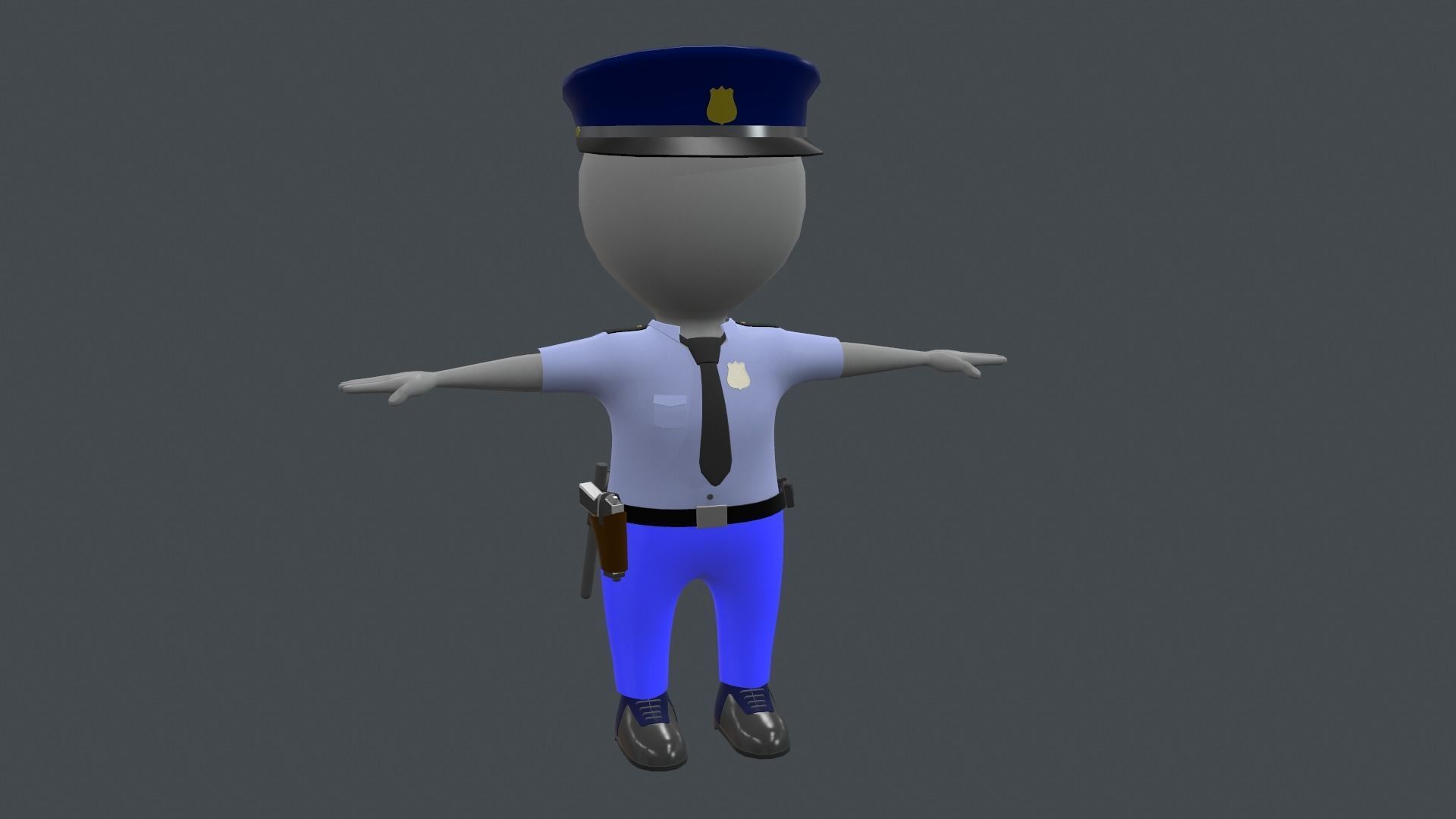 Clothing Set - Hypercasual Game - Stickman T-pose Low-poly 3D model_9